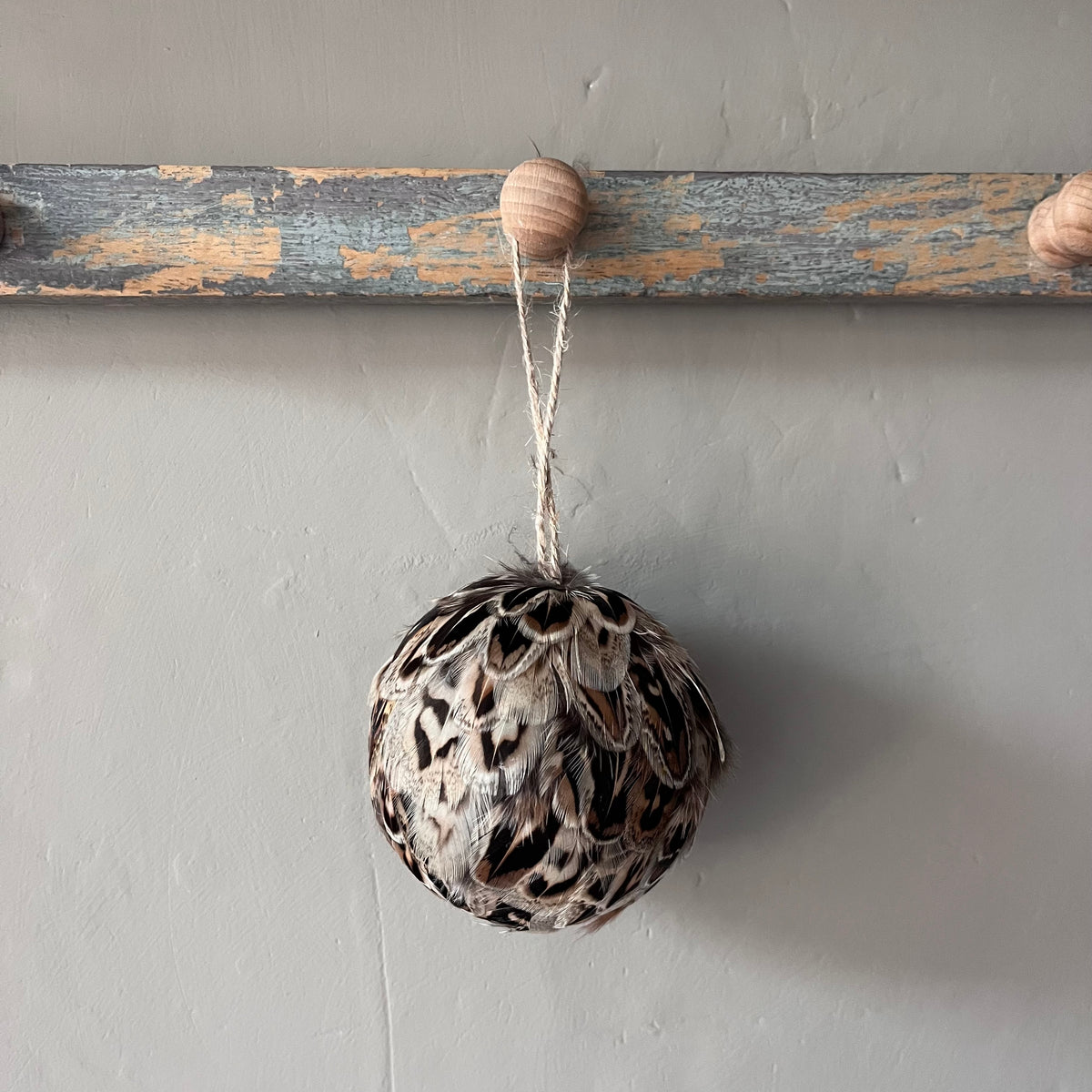 Feather Christmas Bauble Set | Handmade Farmhouse Tree Decoration