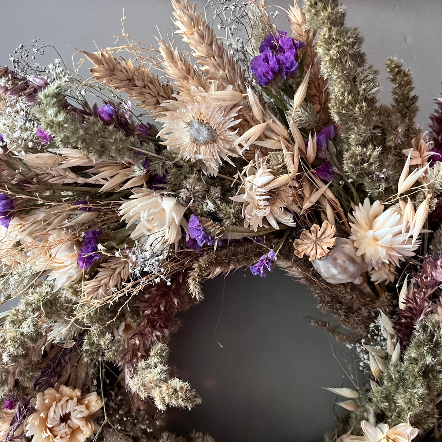 Dried flower wreath | Spring wreath | Summer country living | 34cm