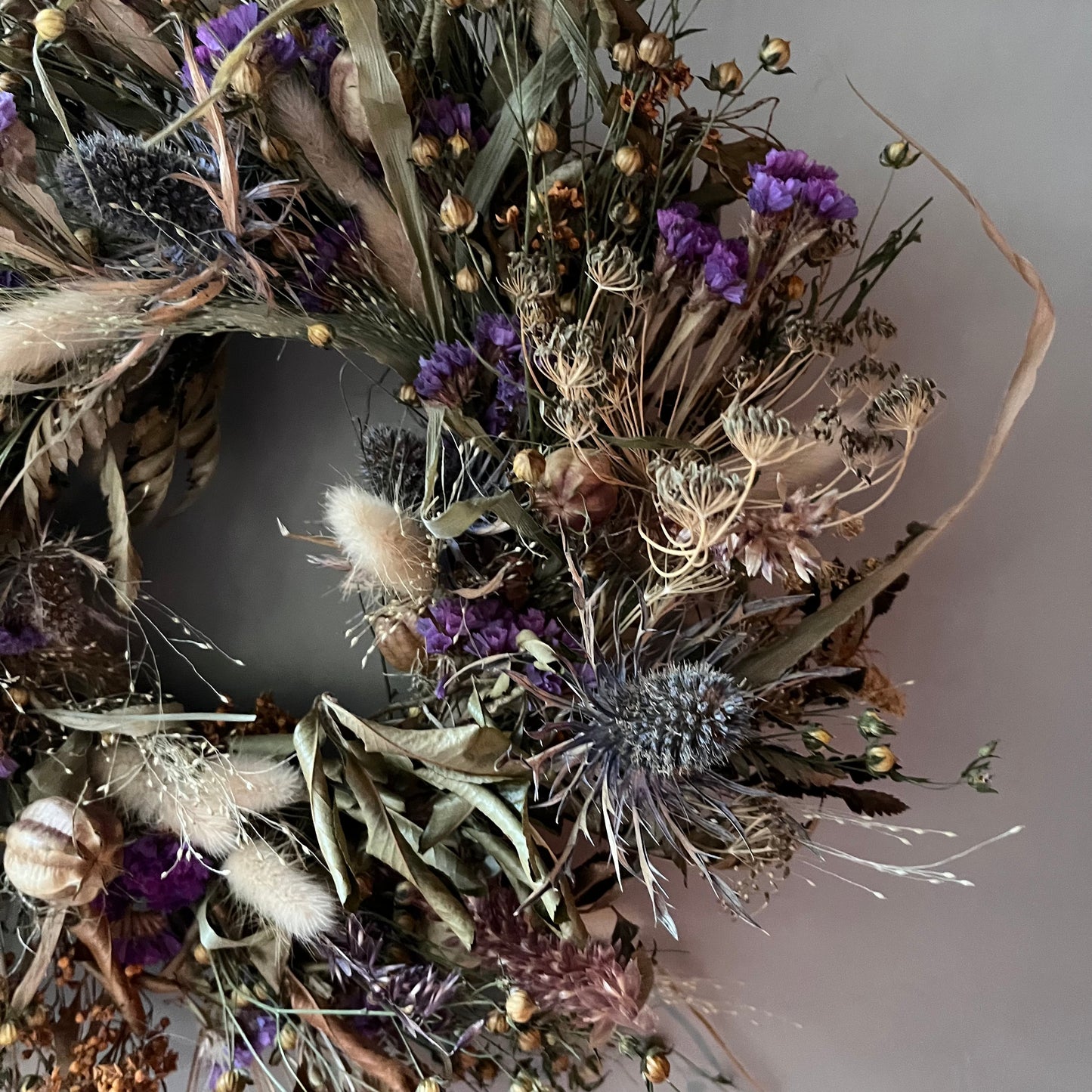 Dried Flower Wreath: Summer Everlasting Floral Decor (25cm)