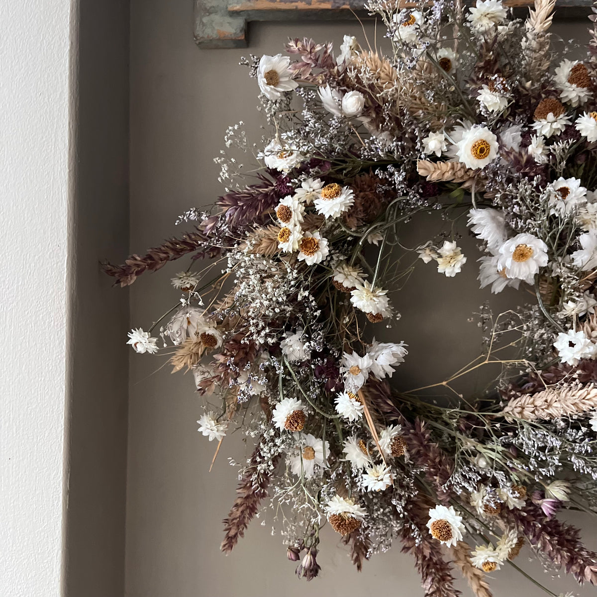 Dried Flower Wreath: Winter Decor - 28cm