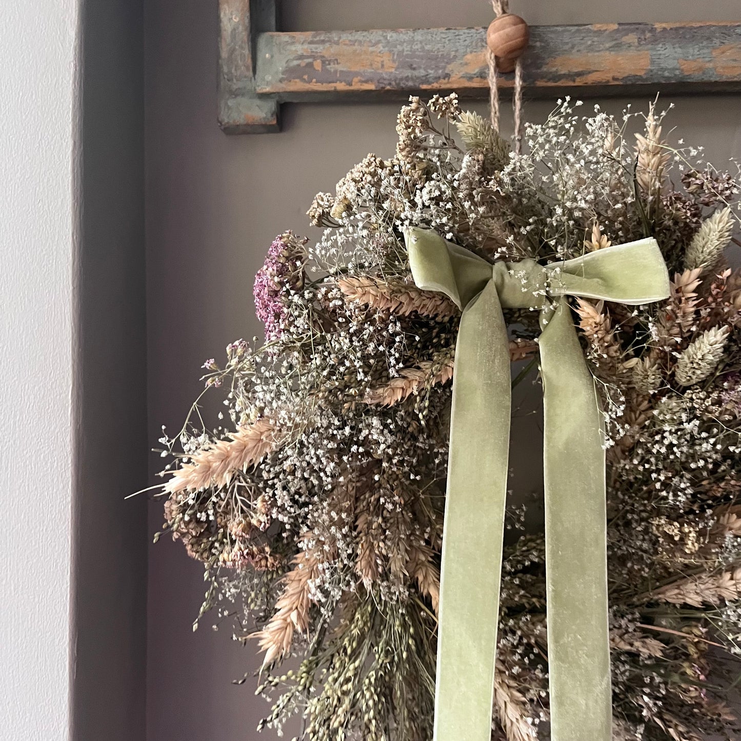 Autumn Dried Flower Wreath: Everlasting Floral Decor, 25cm