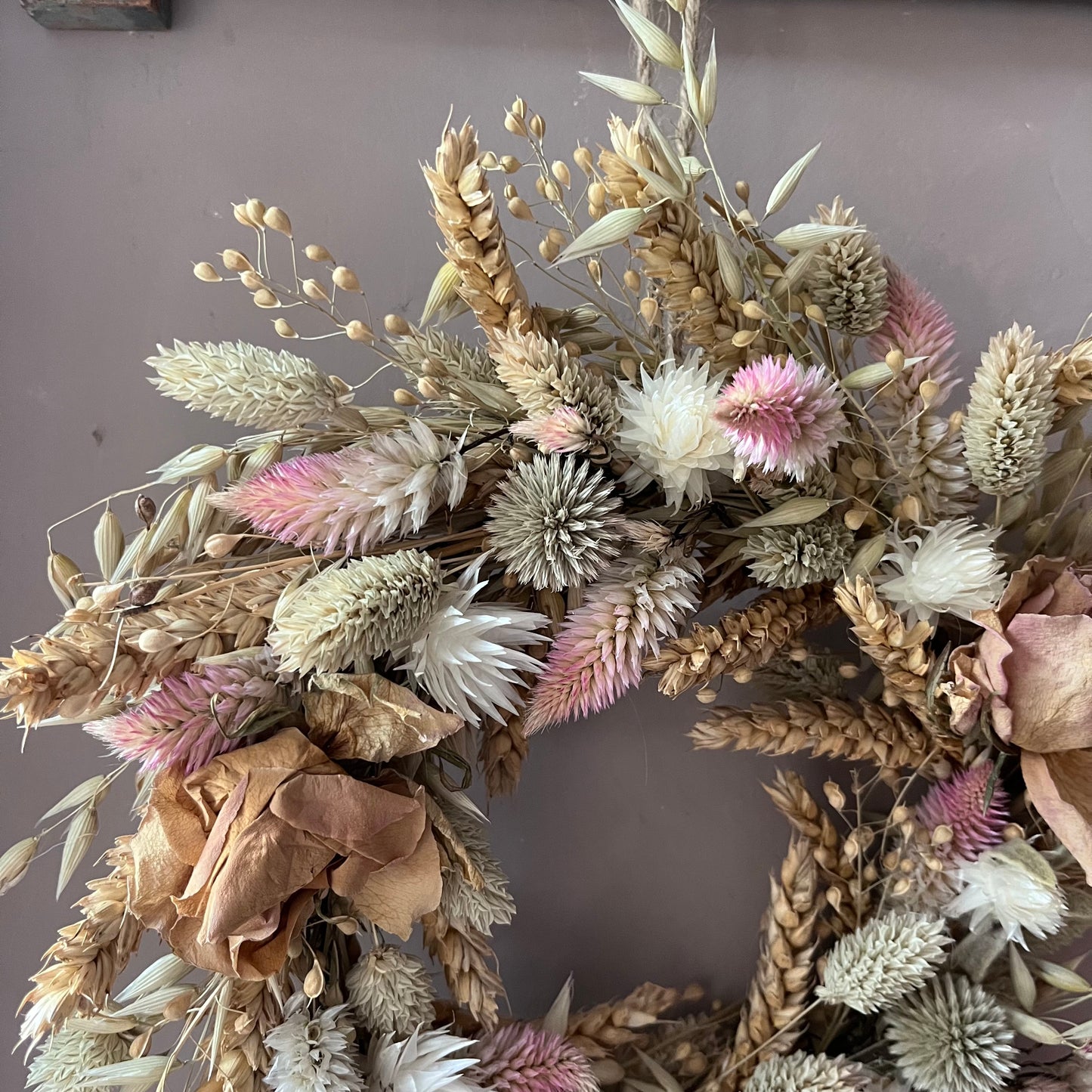 Everlasting flower | Spring inspired decor | Spring dried flowers | Small Dried Flower Wreath | Everlastings | Easter Home Decor | 25cm