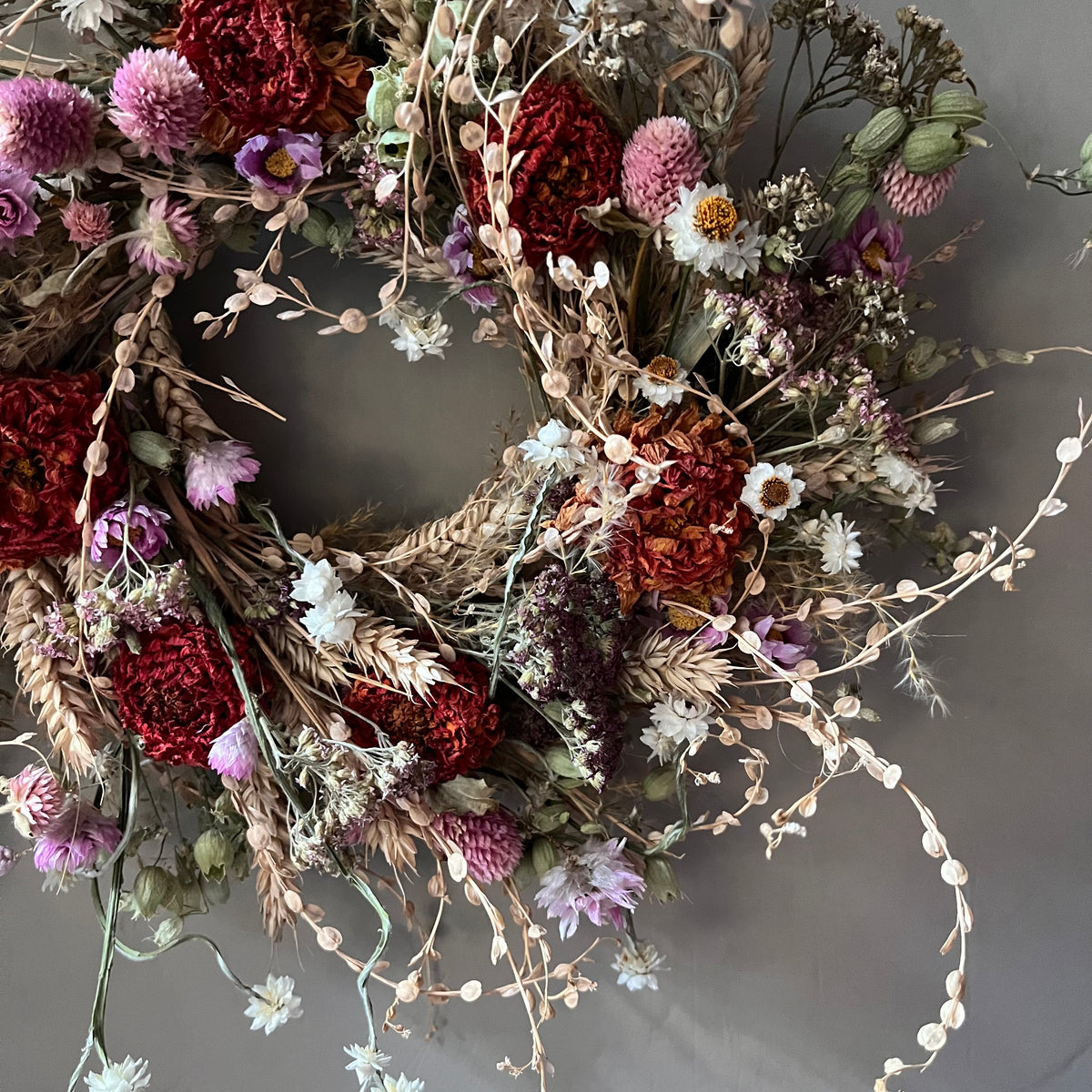 Autumn Cottage Dried Flower Wreath: 28cm