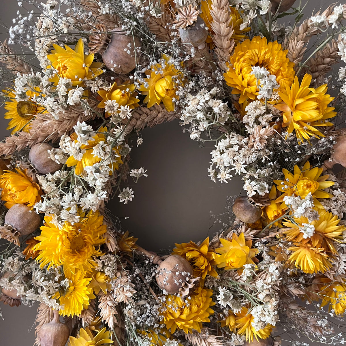 Dried Flower Wreath: Winter Decor - 30cm