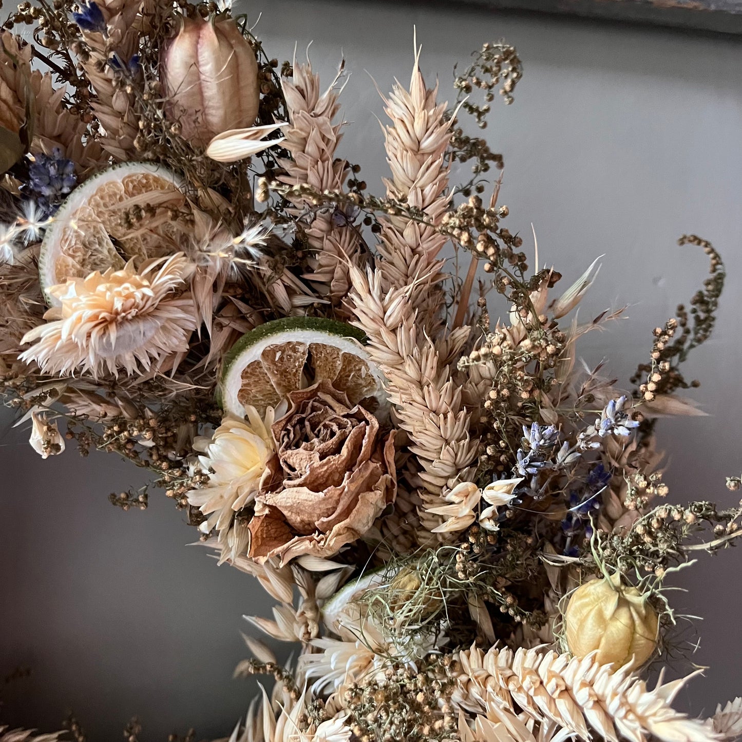 Dried flower wreath | Spring wreath | Summer country living | 34cm