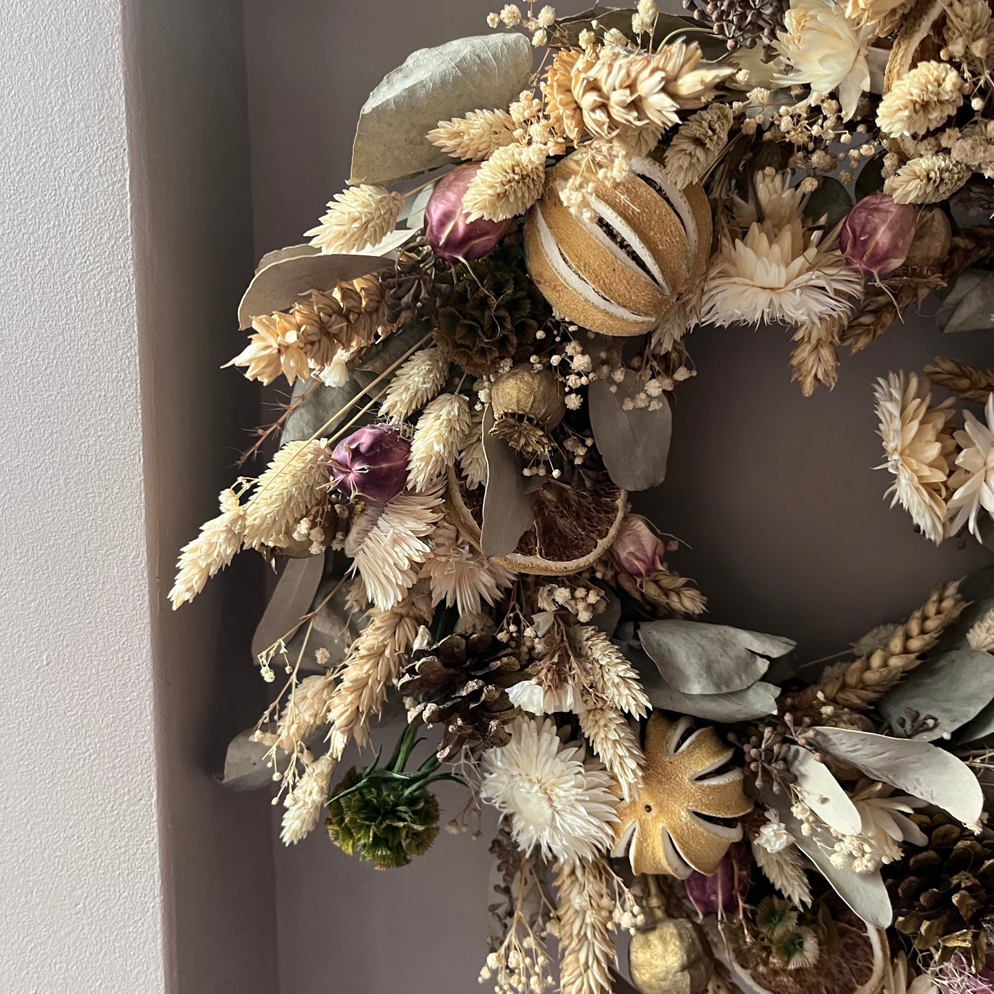 Dried flower wreath | Everlasting flower | Farmhouse style | Farmhouse home | Country living | Farmhouse wreath | Flower wreath | 30cm