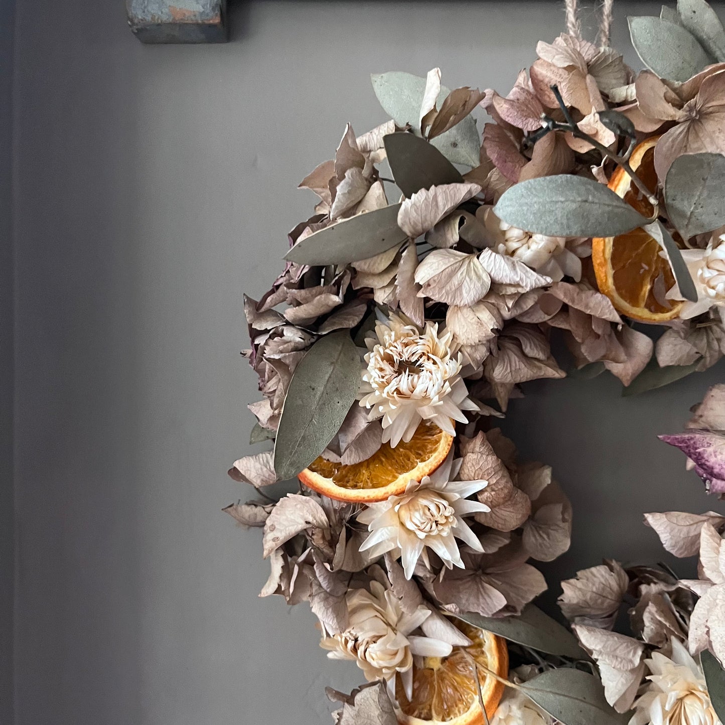 Dried Flower Wreath | Farmhouse Spring Decor, 20cm