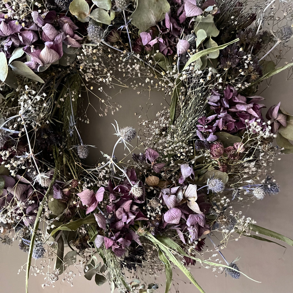 Winter Dried Flower Wreath: Winter door decor | 28cm