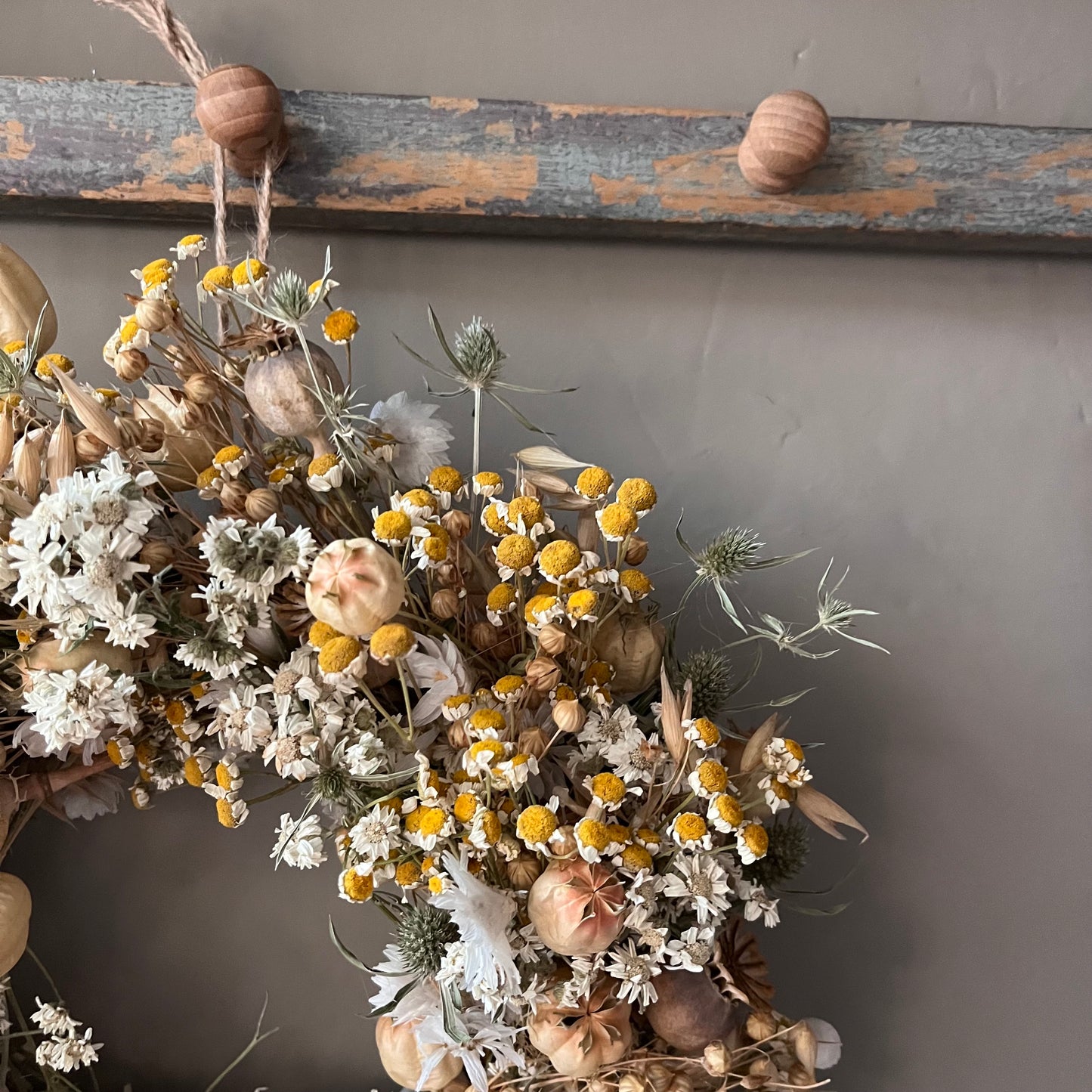 Autumnal Dried Everlasting Wreath- 28cm