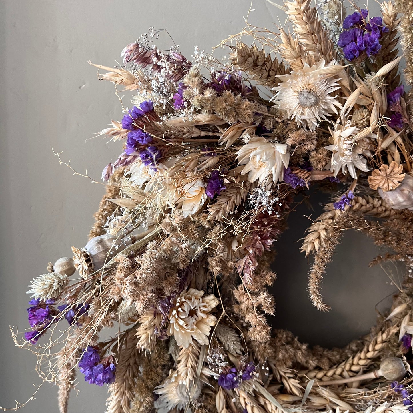 Dried flower wreath | Spring wreath | Summer country living | 34cm