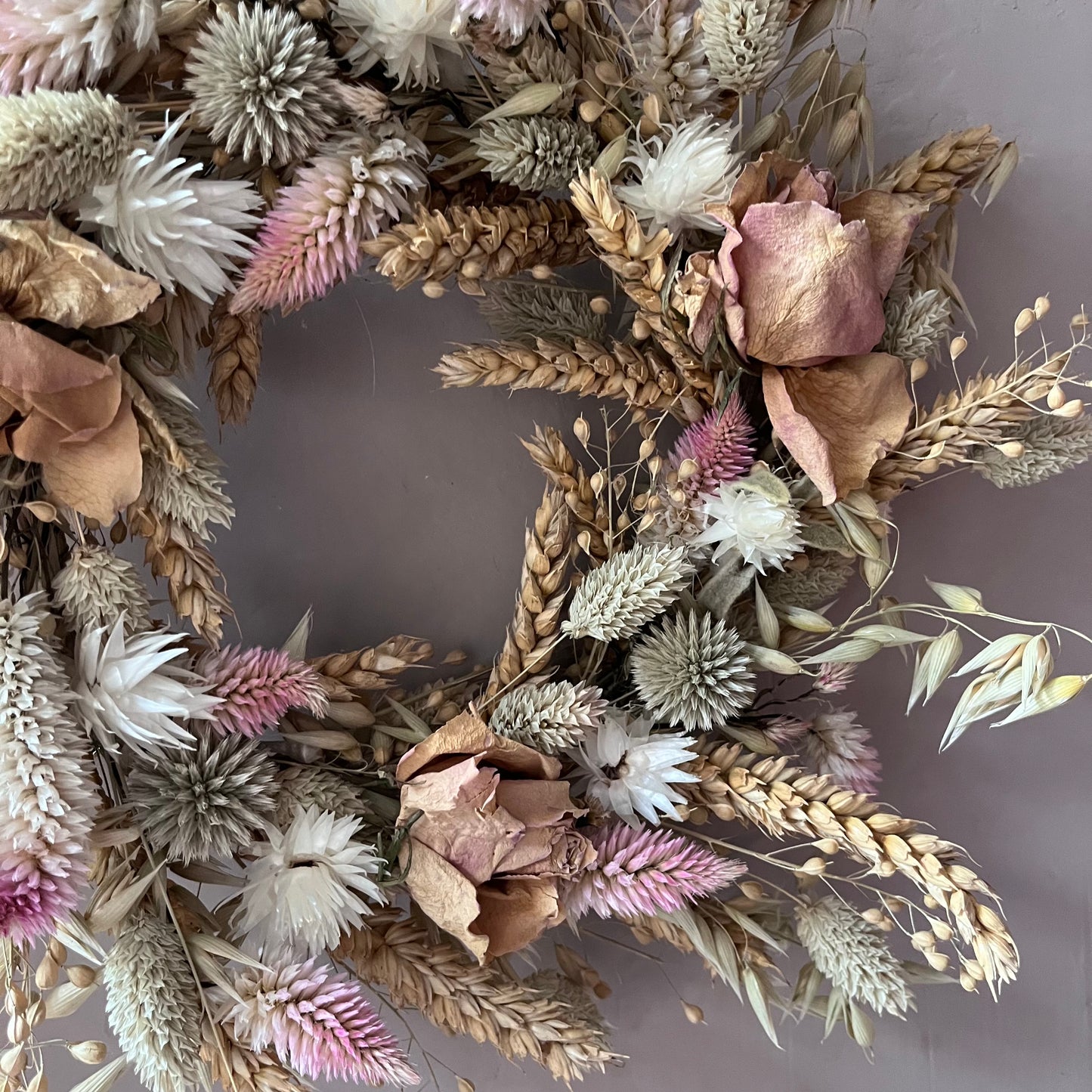 Everlasting flower | Spring inspired decor | Spring dried flowers | Small Dried Flower Wreath | Everlastings | Easter Home Decor | 25cm