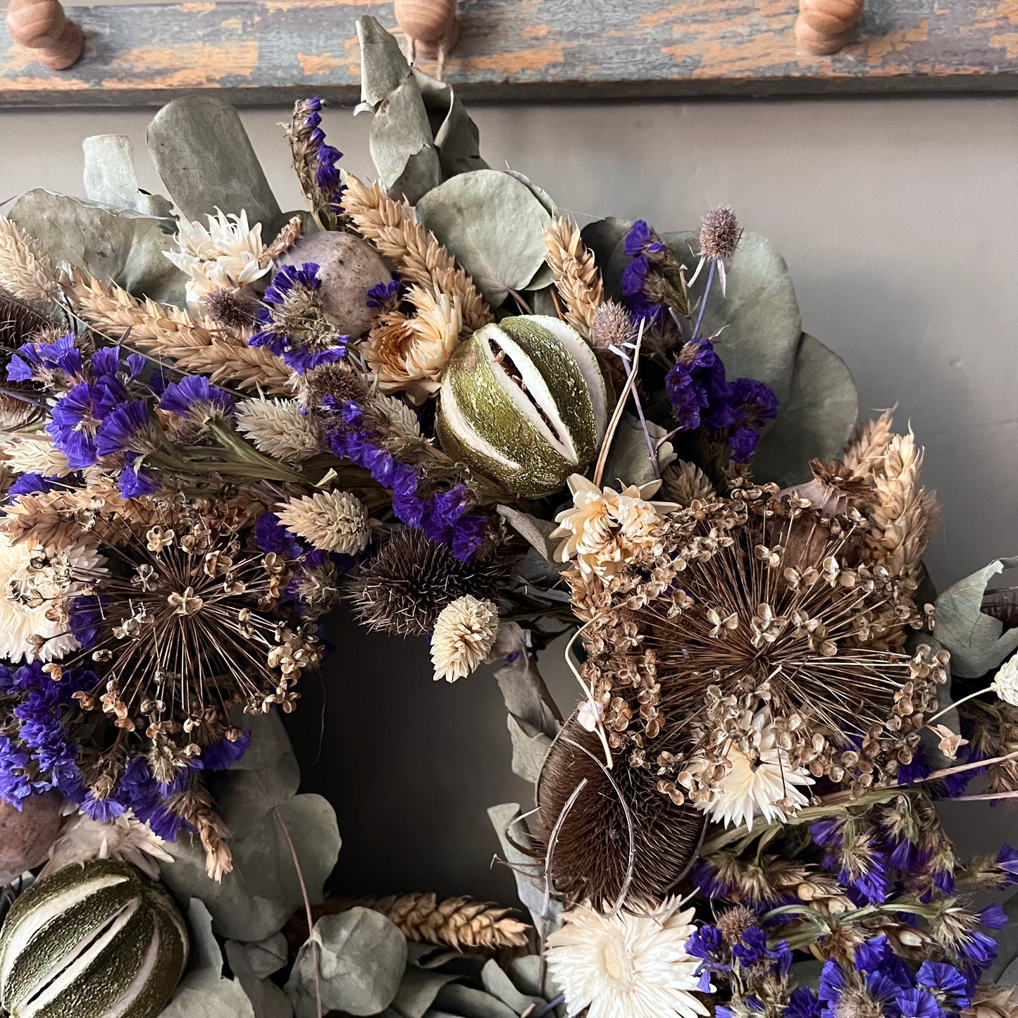 Dried flower spring wreath | summer flower wreath- 34cm