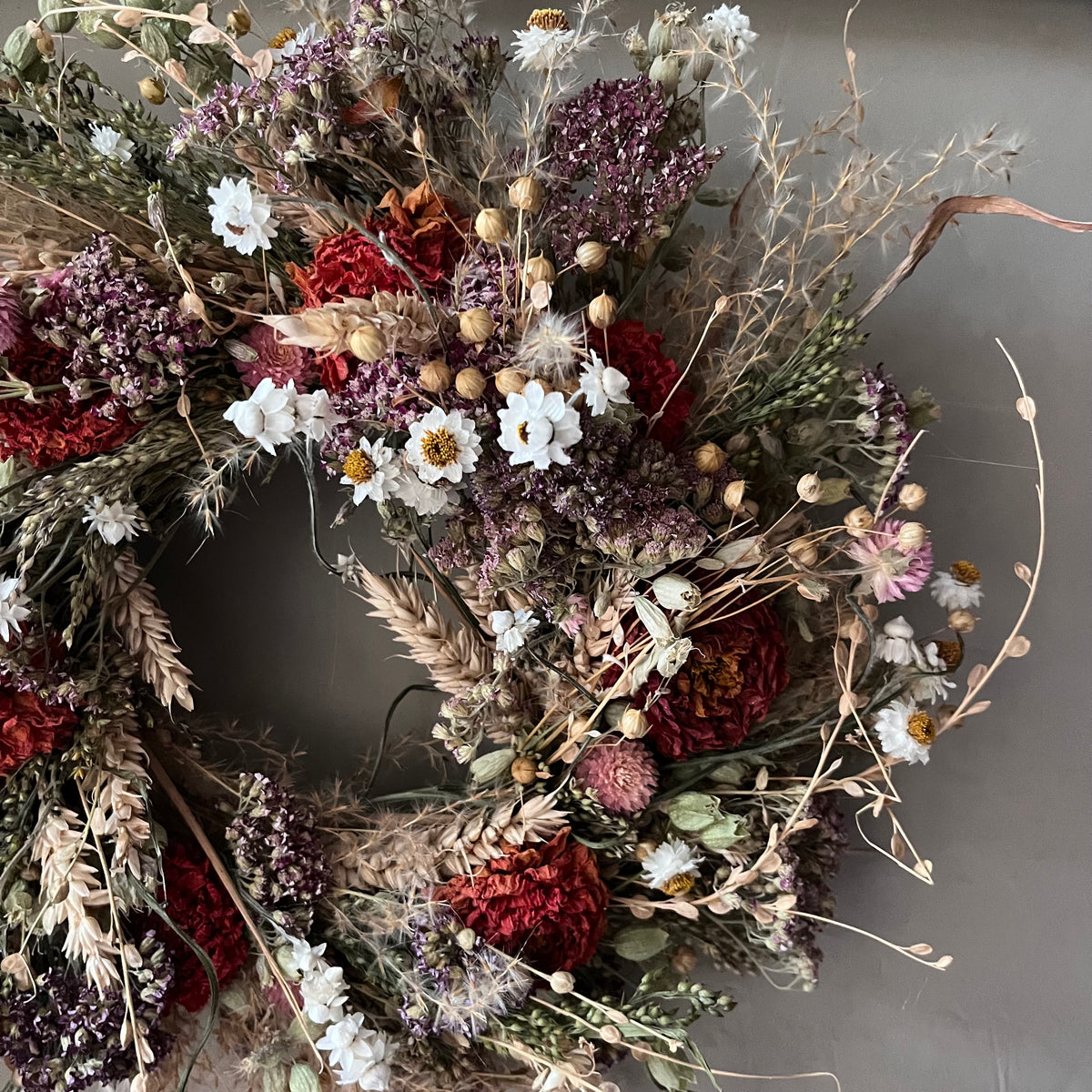 Autumn Cottage Dried Flower Wreath: 28cm