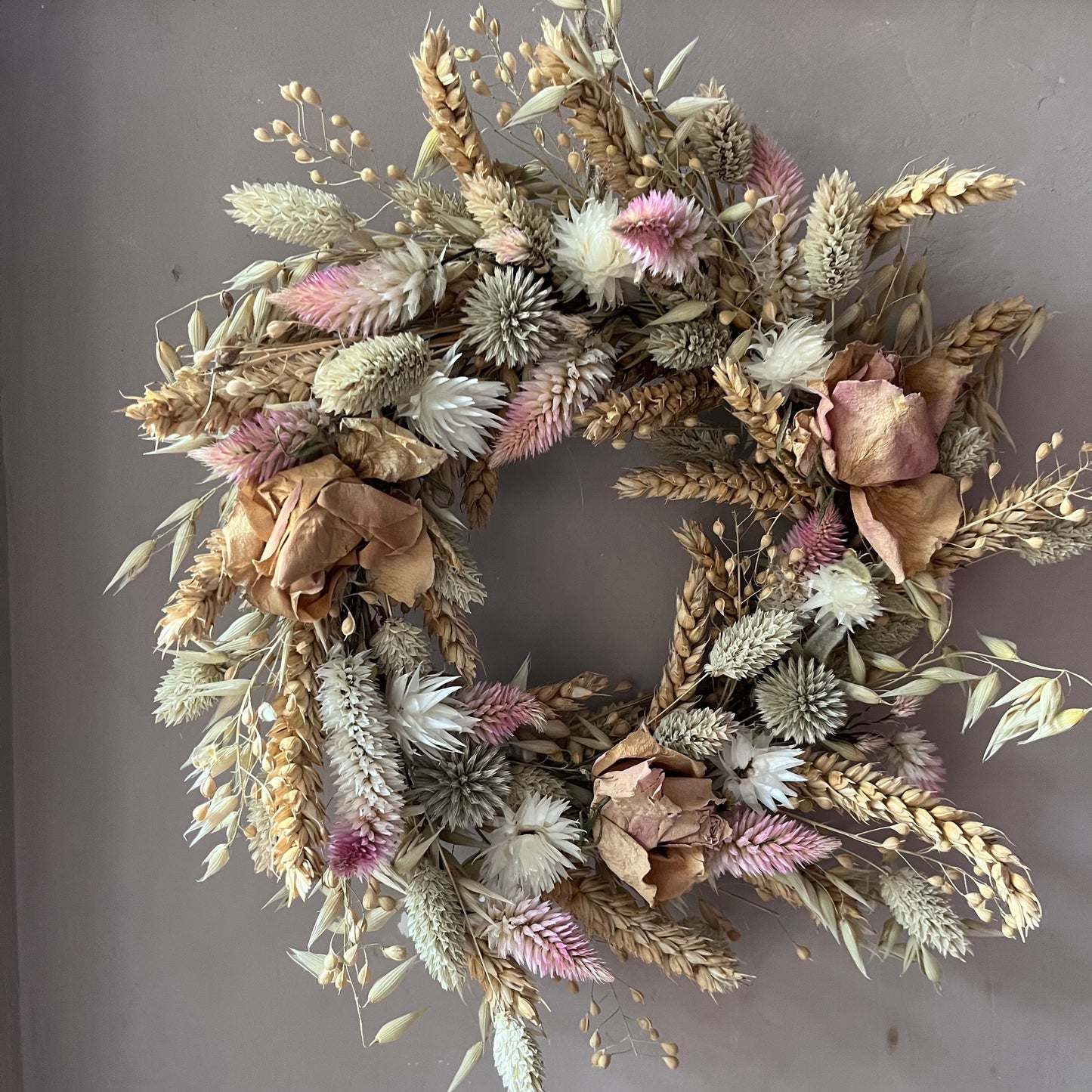 Everlasting flower | Spring inspired decor | Spring dried flowers | Small Dried Flower Wreath | Everlastings | Easter Home Decor | 25cm