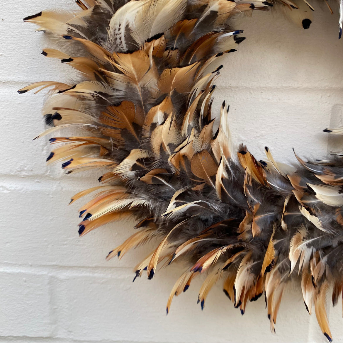 Handcrafted Pheasant Feather Wreath | Farmhouse Decor (25-30cm)