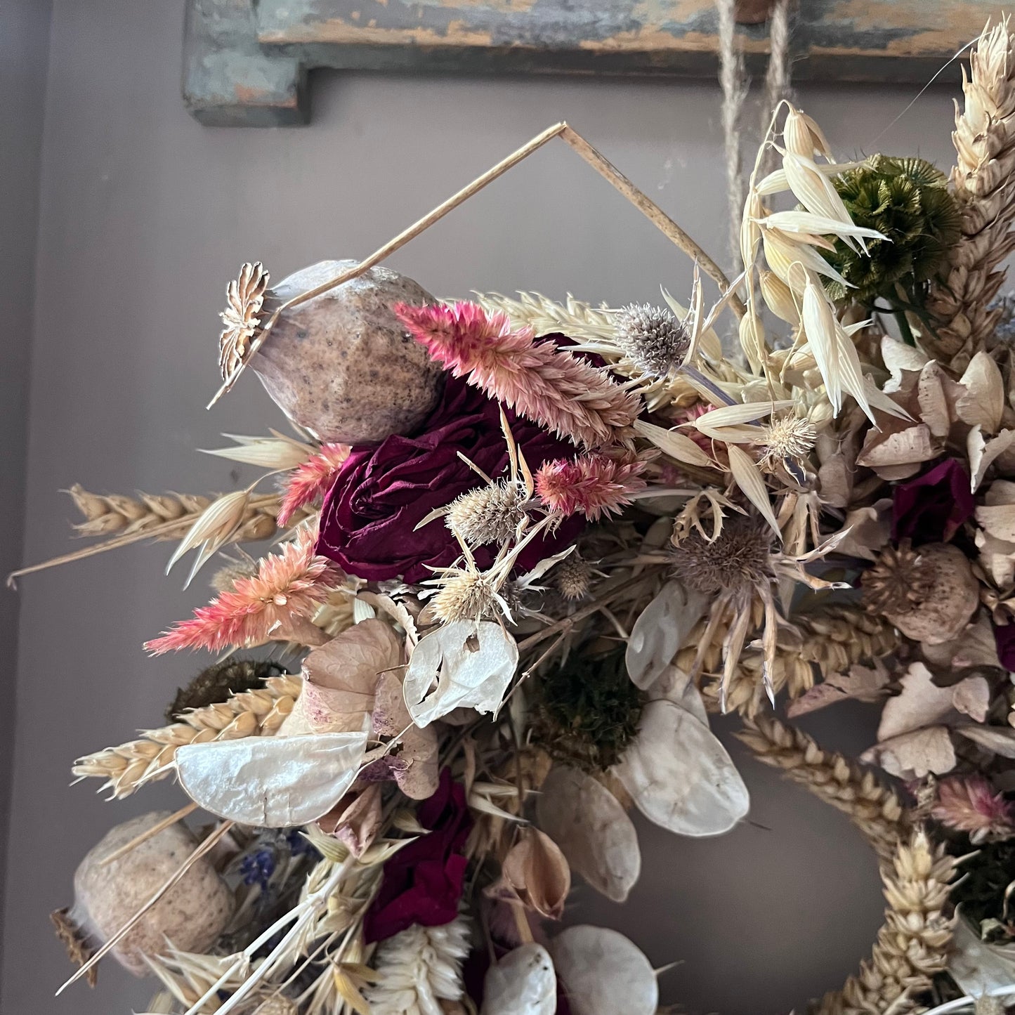 Everlasting flower | Spring inspired decor | Spring dried flowers | Small Dried Flower Wreath | Everlastings | Easter Home Decor | 25cm
