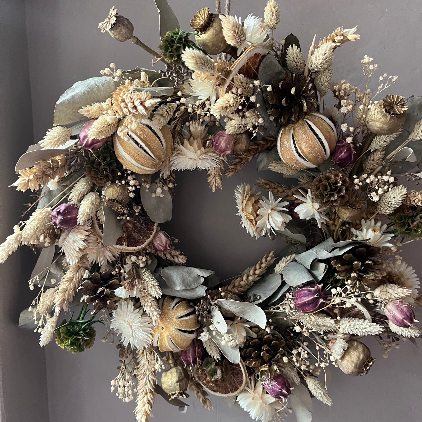 Dried flower wreath | Everlasting flower | Farmhouse style | Farmhouse home | Country living | Farmhouse wreath | Flower wreath | 30cm