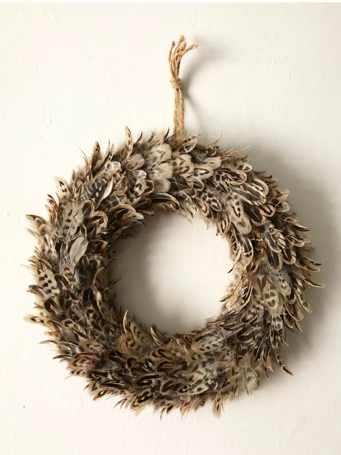 Feather wreath | Farmhouse decor | Farmhouse style | Country living | Spring Wreath | Spring door decor | Country living Home | 32-35cm