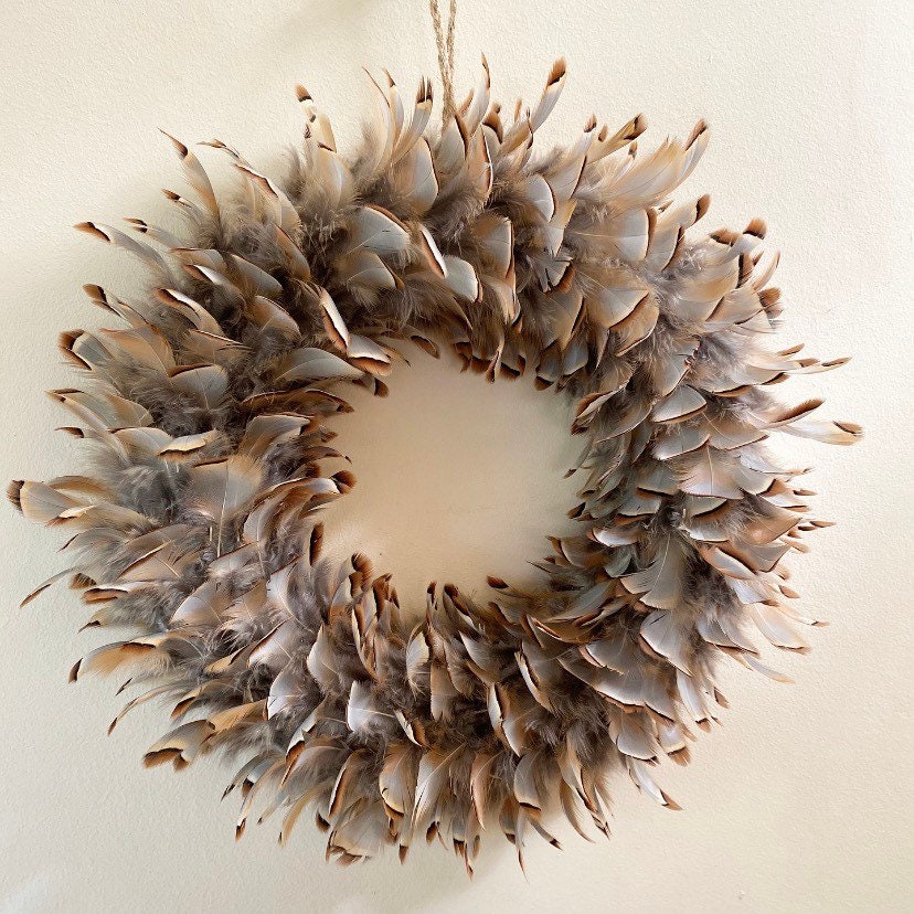 Feather wreath | Door wreath | Farmhouse wreath | Spring wreath | Rustic Wreath | Spring door wreath | Easter country living | 30-35cm