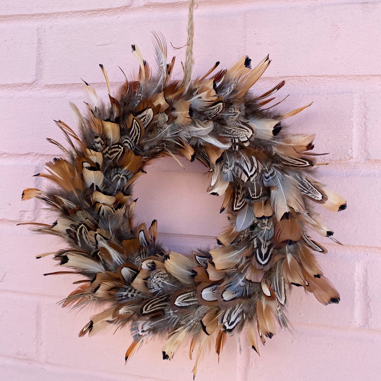 Feather wreath | Farmhouse wreath | Farmhouse decor | Front door wreath | Autumn wreath | Fall wreath | Winter home decor | 20-25cm
