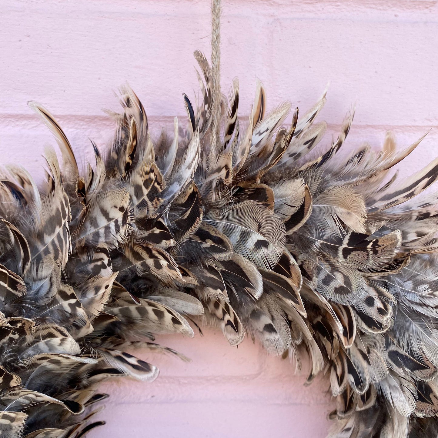Hen Pheasant Feather Wreath | Rustic Spring Decor (32-35cm)