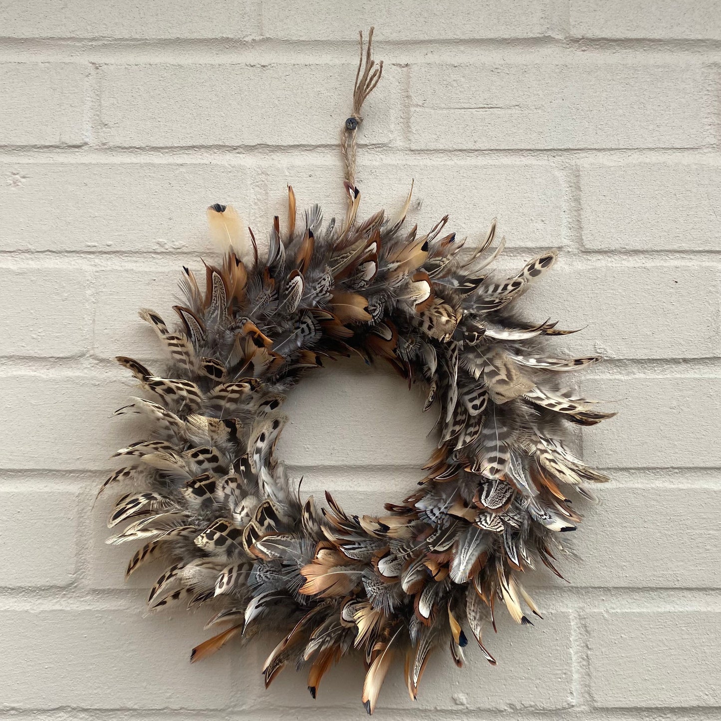 Feather wreath | Natural wreath | Winter wreath |  Farmhouse decor | Maximalist decor | Pheasant feathers | Christmas decorations | 25-30cm