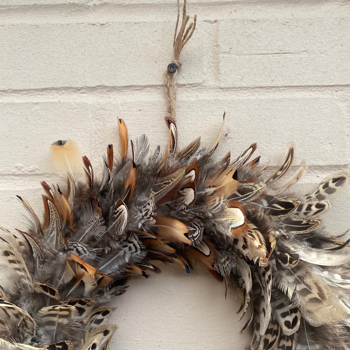 Feather wreath | Natural wreath | Winter wreath |  Farmhouse decor | Maximalist decor | Pheasant feathers | Christmas decorations | 25-30cm