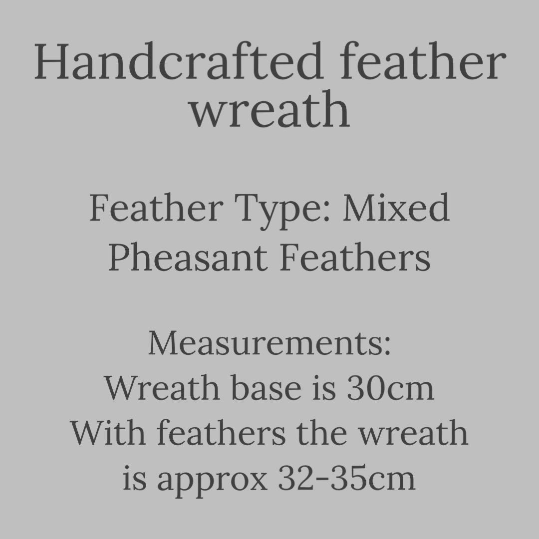 Feather wreath | Farmhouse wreath | Farmhouse decor | Autumn wreath | Autumnal farmhouse wreath | Country Living | 30-35cm
