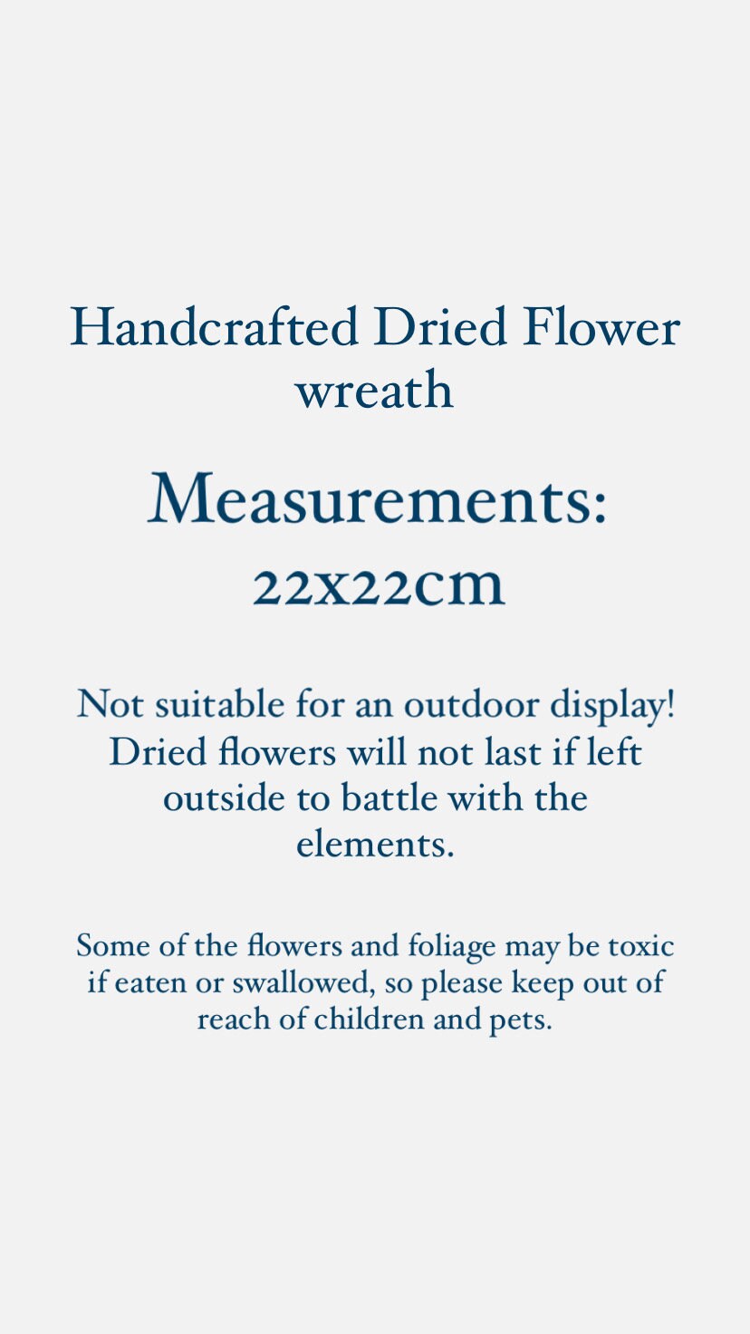 Dried flower wreath | Everlasting flower | Farmhouse style | Farmhouse home | Country living | Wreath | Farmhouse wreath | 22cm