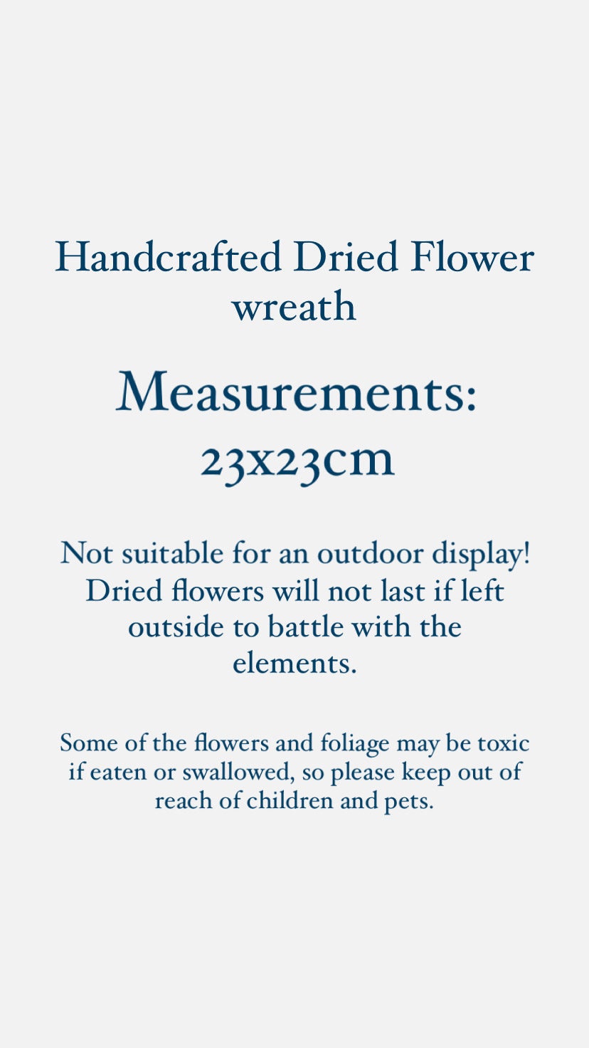 Everlasting dried flowers| Spring inspired decor | Dried flowers | summer wreath | Summer inspired decor | 23cm