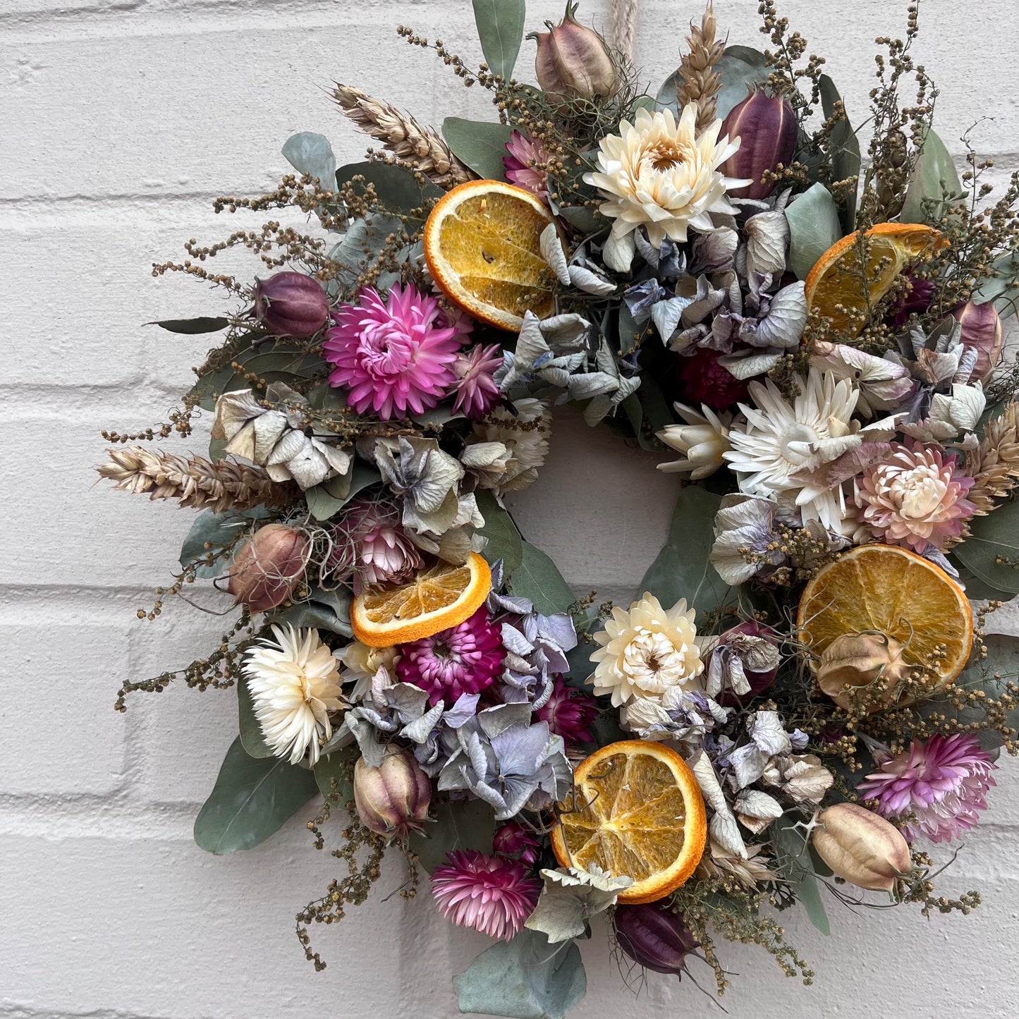 Dried flower wreath | Everlasting flower | Farmhouse style | Farmhouse home | Country living | Wreath | Farmhouse wreath | Wreath | 22cm