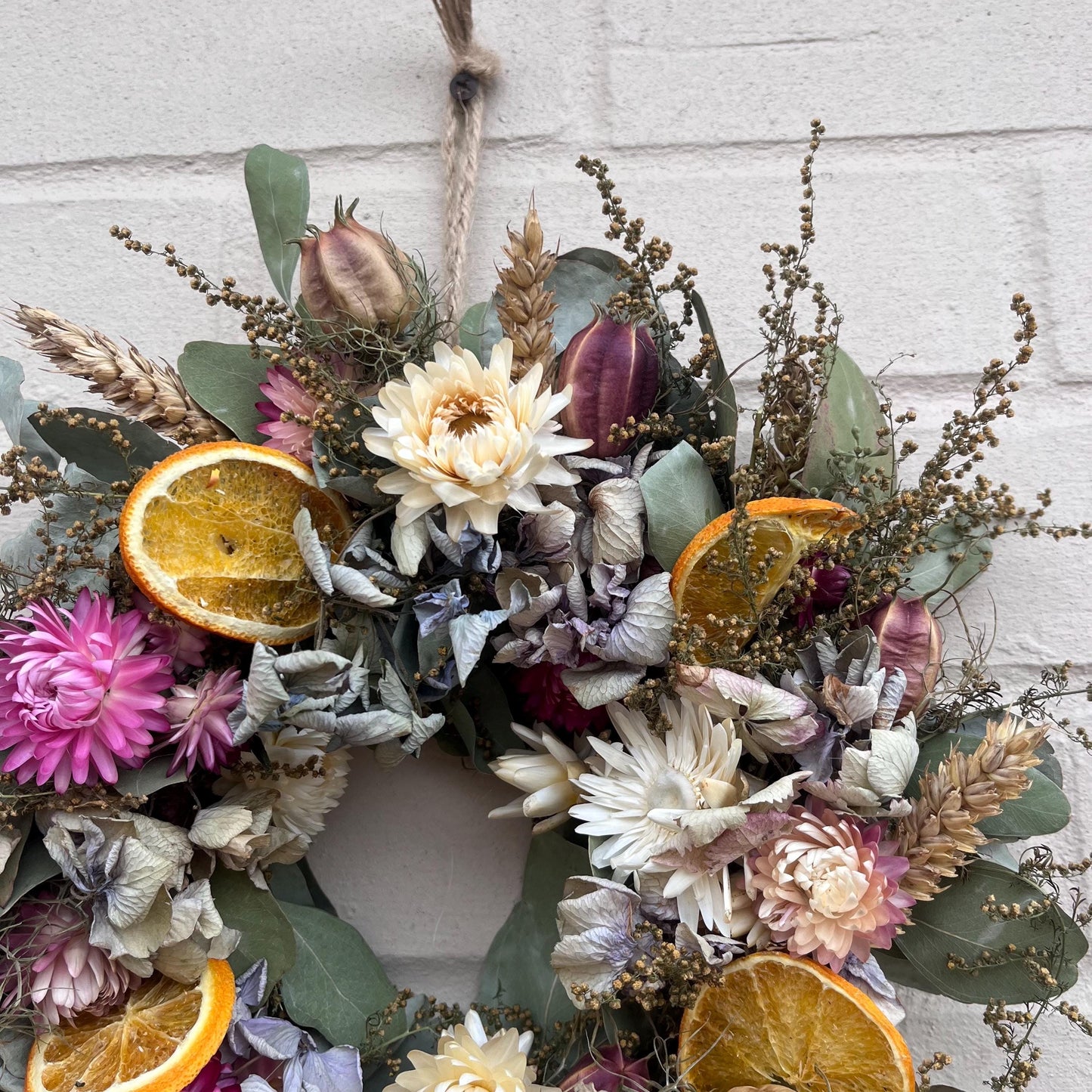 Dried flower wreath | Everlasting flower | Farmhouse style | Farmhouse home | Country living | Wreath | Farmhouse wreath | Wreath | 22cm