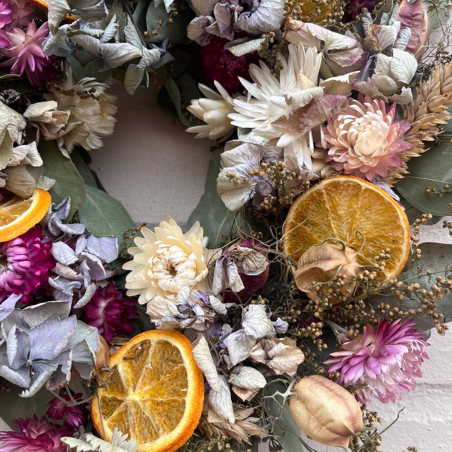 Dried flower wreath | Everlasting flower | Farmhouse style | Farmhouse home | Country living | Wreath | Farmhouse wreath | Wreath | 22cm