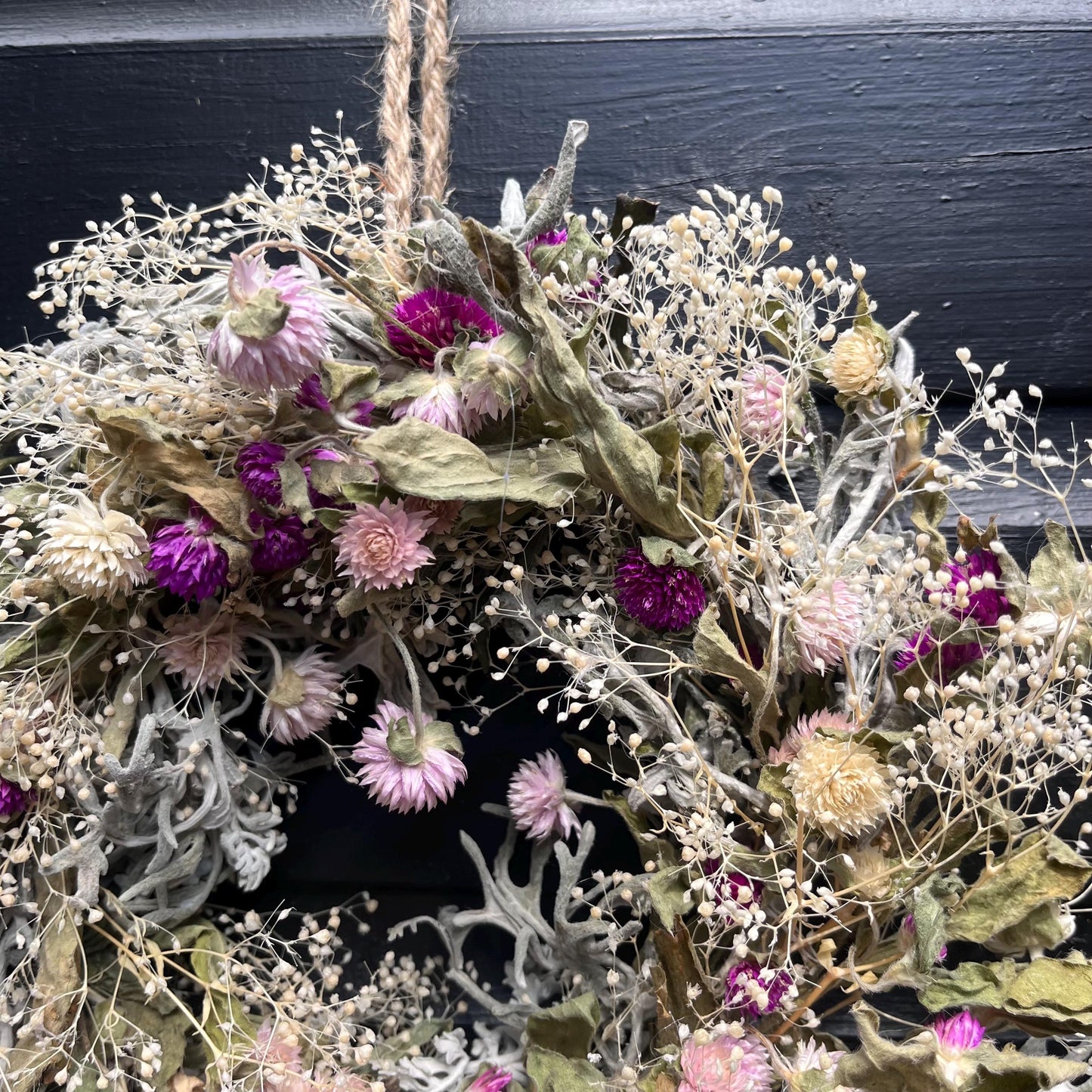 Dried flower wreath | Everlasting flower | Farmhouse style | Farmhouse home | Country living | Wreath | Farmhouse wreath | Wreath | 22cm