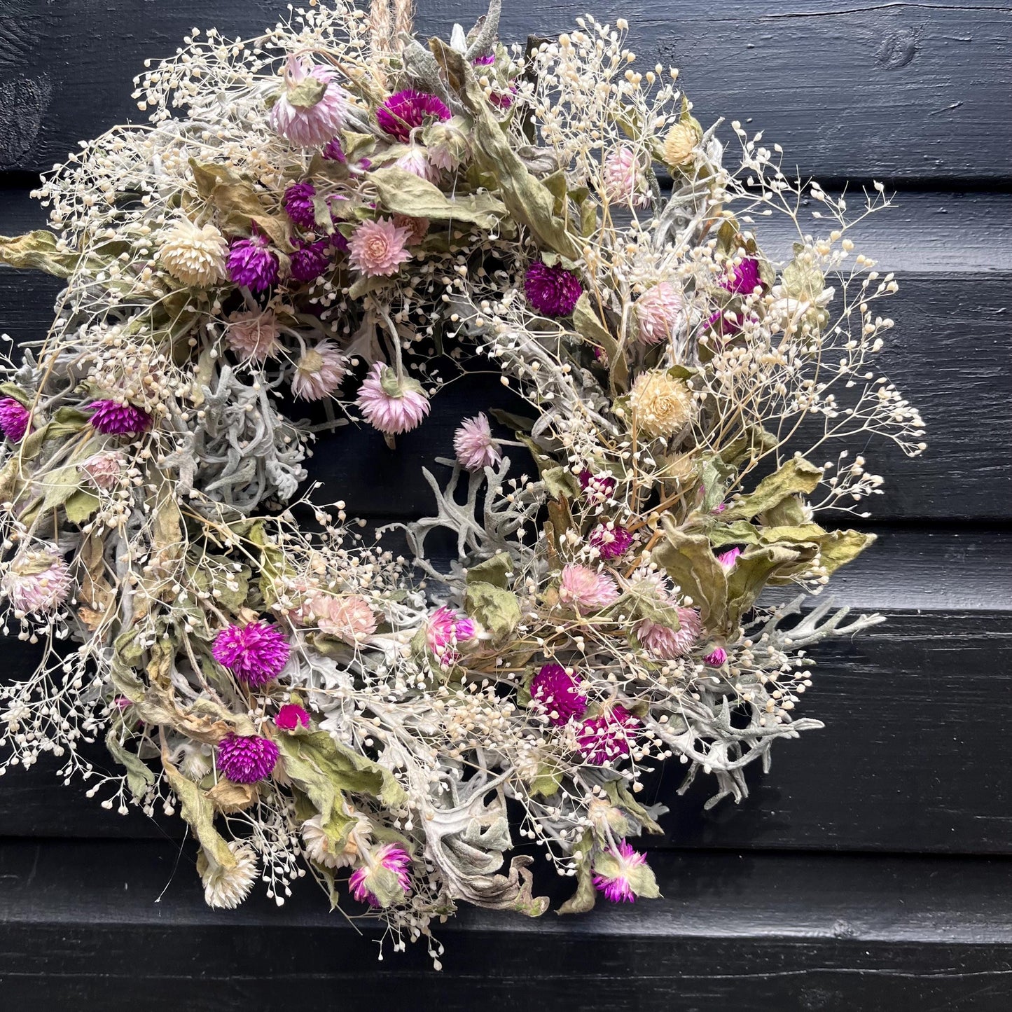 Dried flower wreath | Everlasting flower | Farmhouse style | Farmhouse home | Country living | Wreath | Farmhouse wreath | Wreath | 22cm