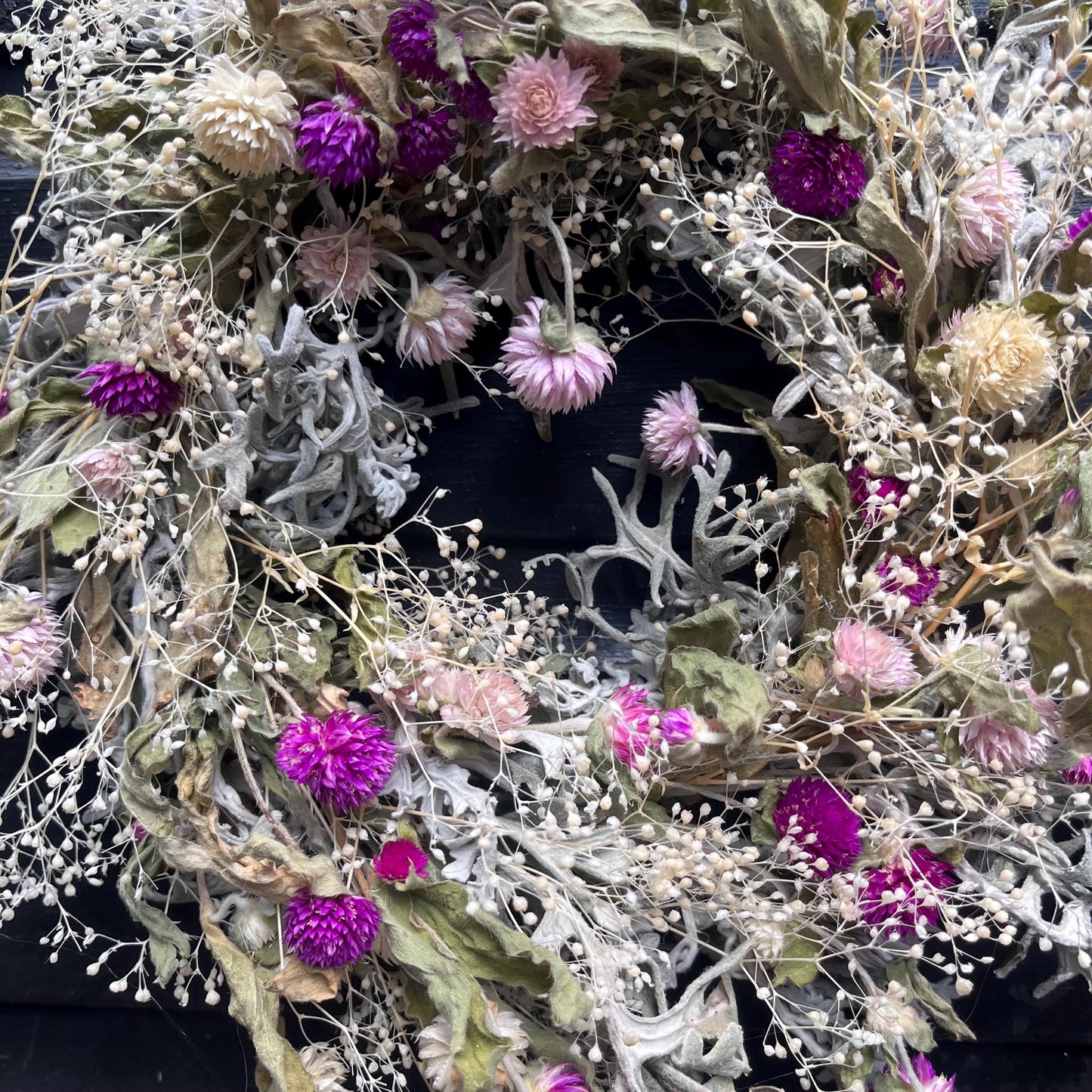 Dried flower wreath | Everlasting flower | Farmhouse style | Farmhouse home | Country living | Wreath | Farmhouse wreath | Wreath | 22cm