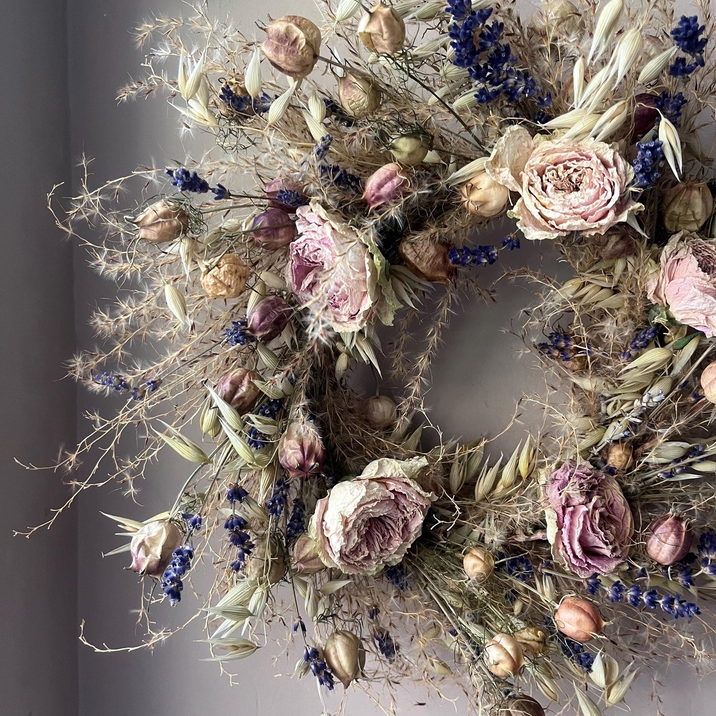 Dried flower wreath | Everlasting flower | Farmhouse style | Farmhouse home | Country living | Wreath | Farmhouse wreath | Wreath | 25cm