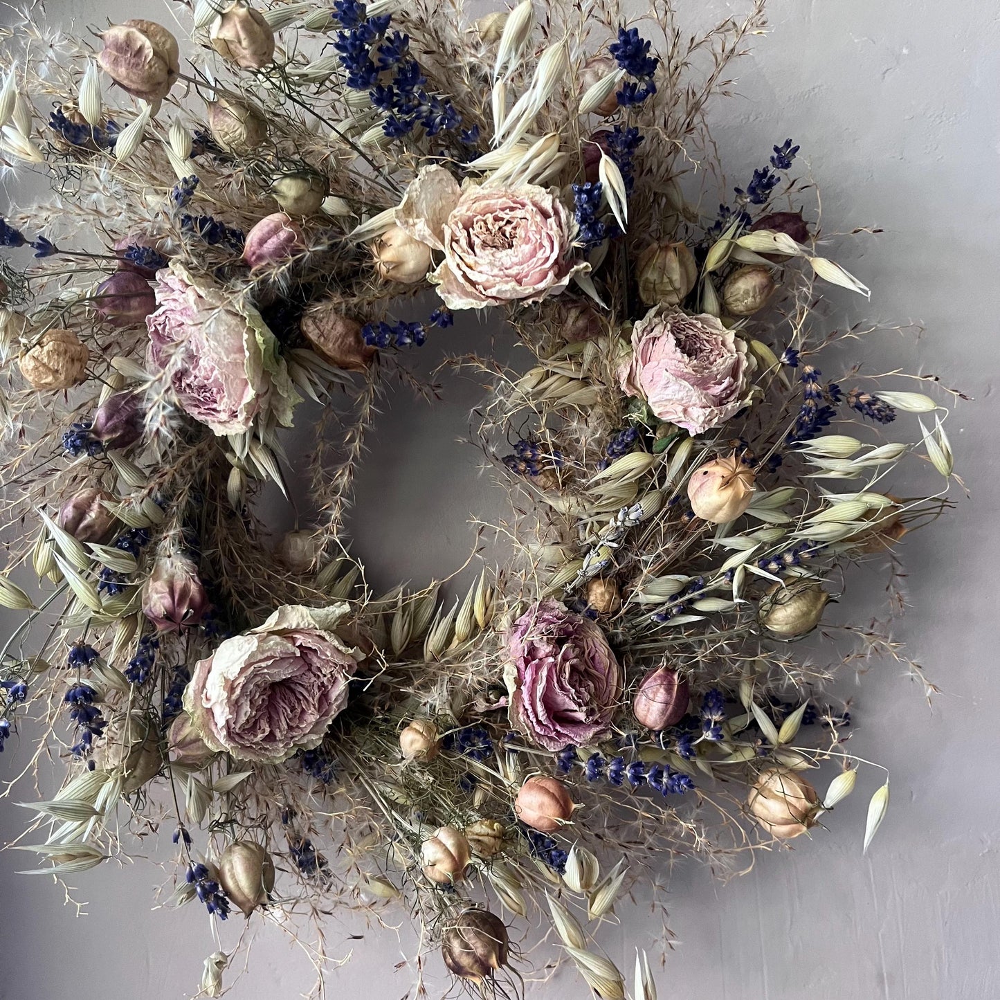 Dried flower wreath | Everlasting flower | Farmhouse style | Farmhouse home | Country living | Wreath | Farmhouse wreath | Wreath | 25cm