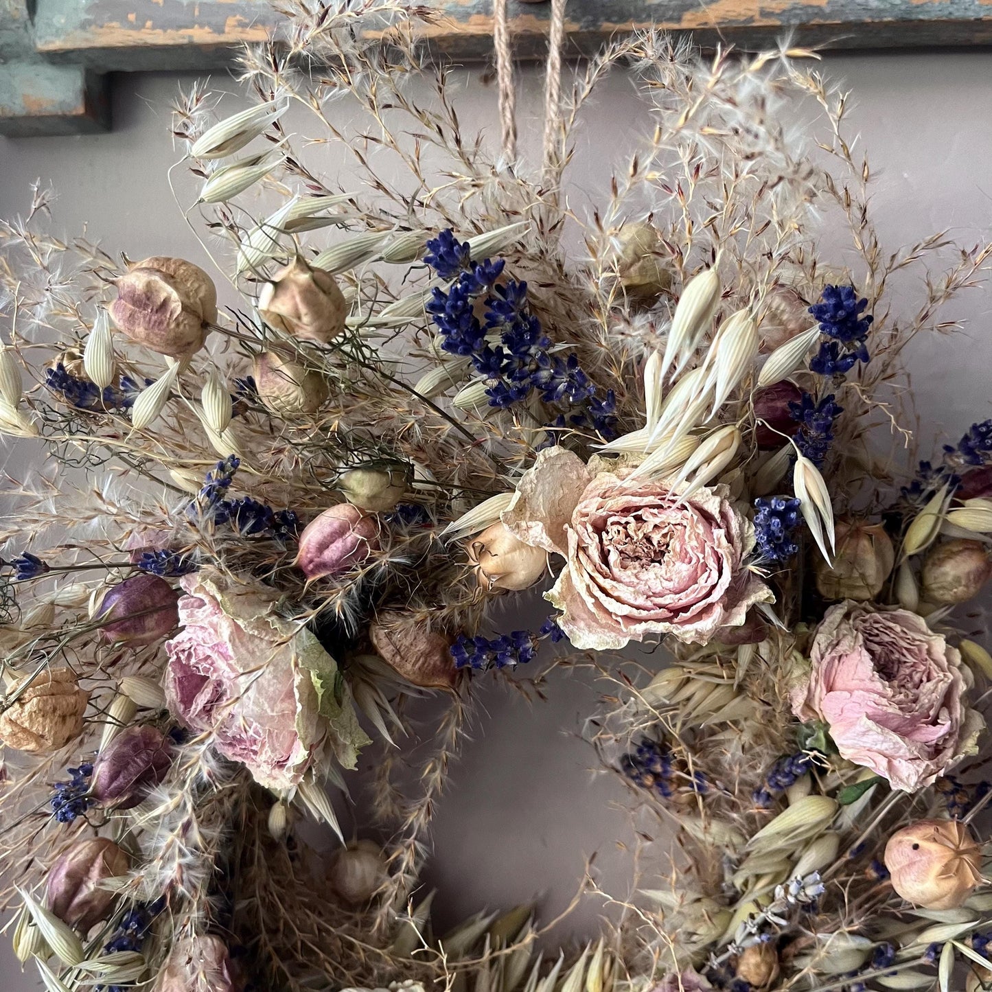 Dried flower wreath | Everlasting flower | Farmhouse style | Farmhouse home | Country living | Wreath | Farmhouse wreath | Wreath | 25cm