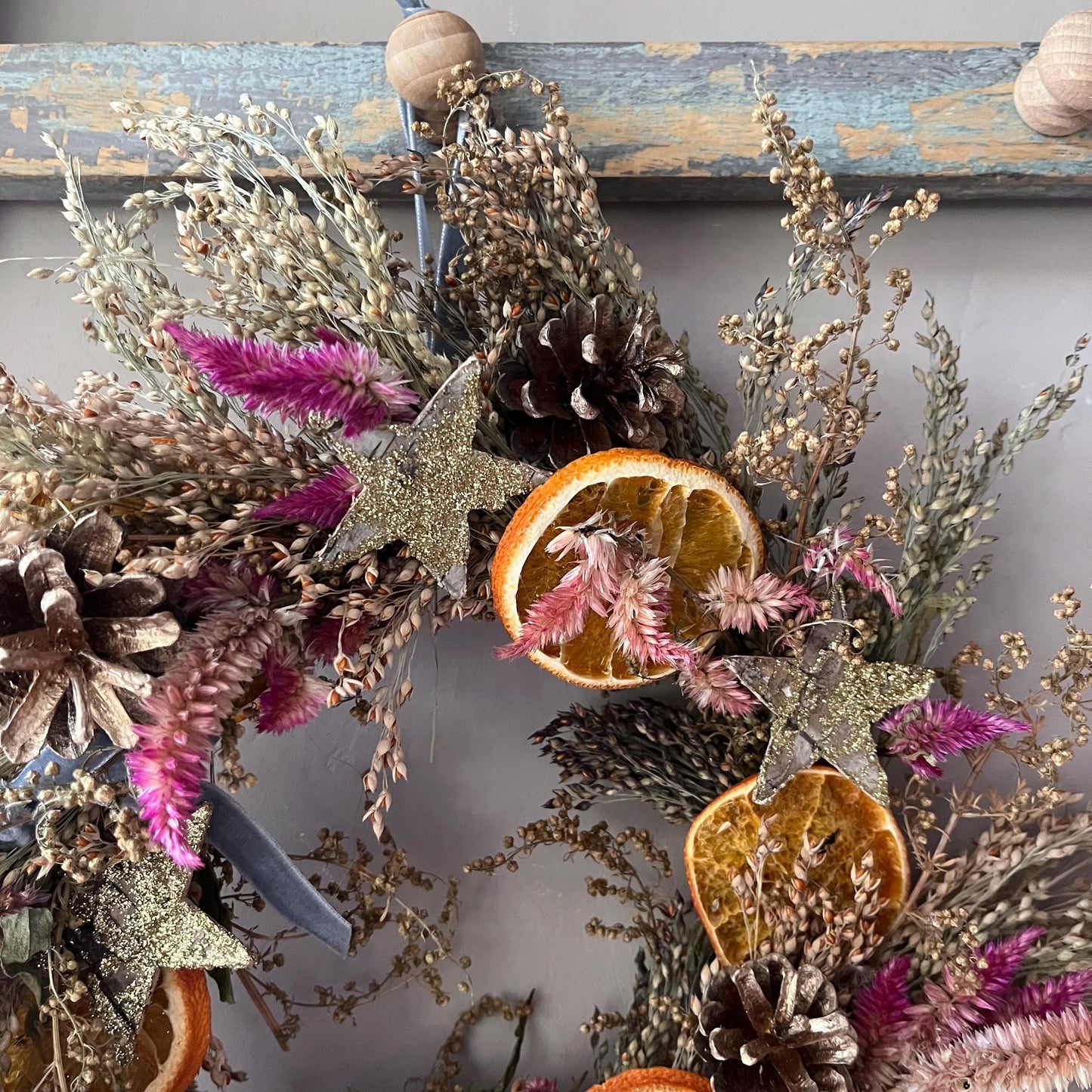 Everlasting flower | Spring inspired decor | Spring dried flowers | Small Dried Flower Wreath | Everlastings | Easter Home Decor | 25cm