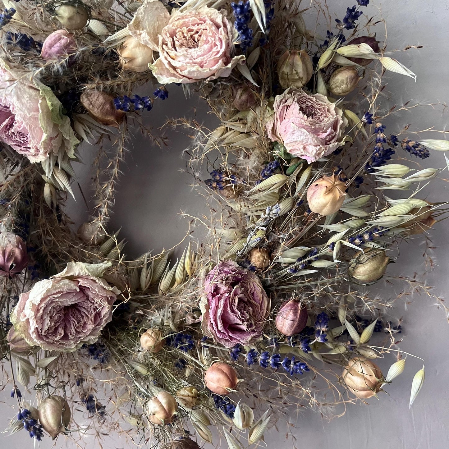 Dried flower wreath | Everlasting flower | Farmhouse style | Farmhouse home | Country living | Wreath | Farmhouse wreath | Wreath | 25cm