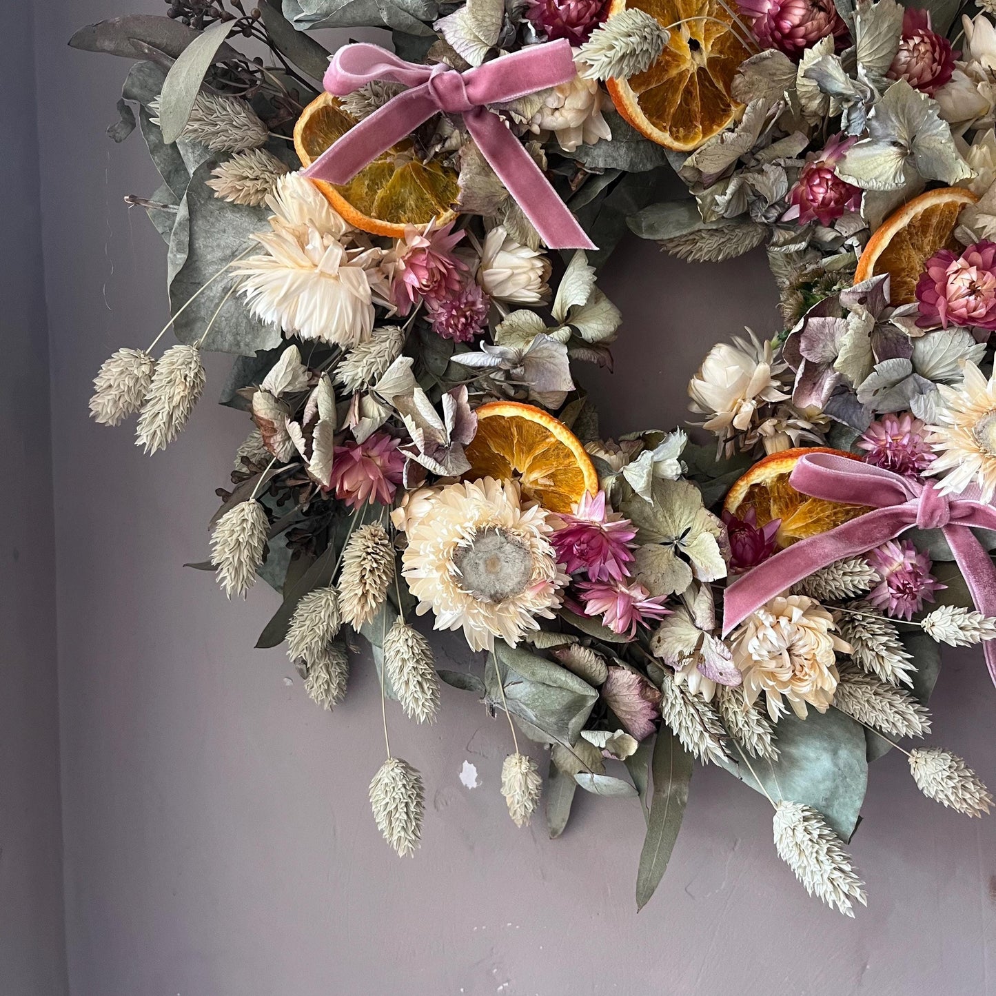 Spring wreath | Spring decorations | Dried flower wreath | Farmhouse spring decor | Small wreath | Wall hangings | 25cm