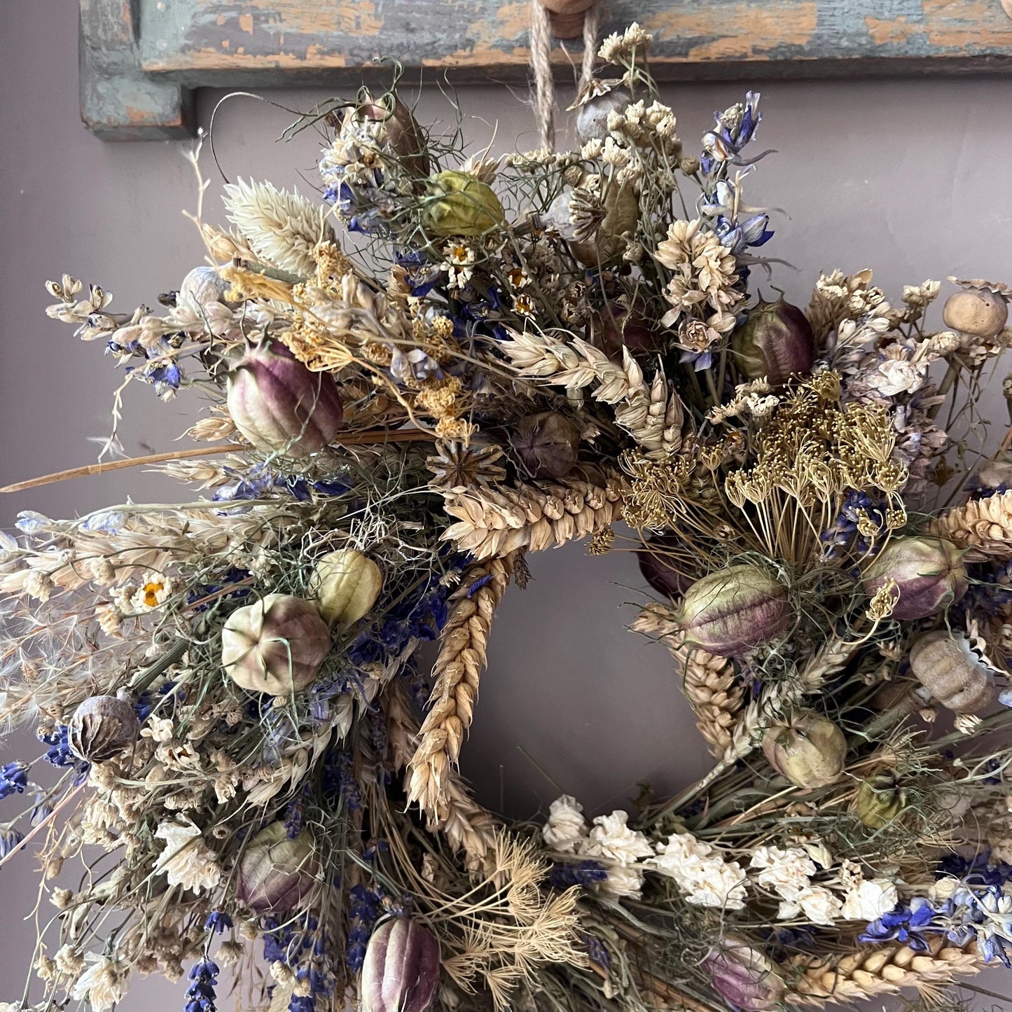 Spring wreath | Spring decorations | Dried flower wreath | Farmhouse spring decor | Small wreath | Wall hangings | 25cm