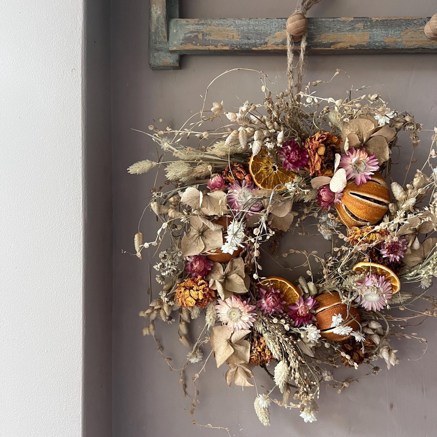 Everlasting dried flowers| Spring inspired decor | Dried flowers | summer wreath | Summer inspired decor | 23cm