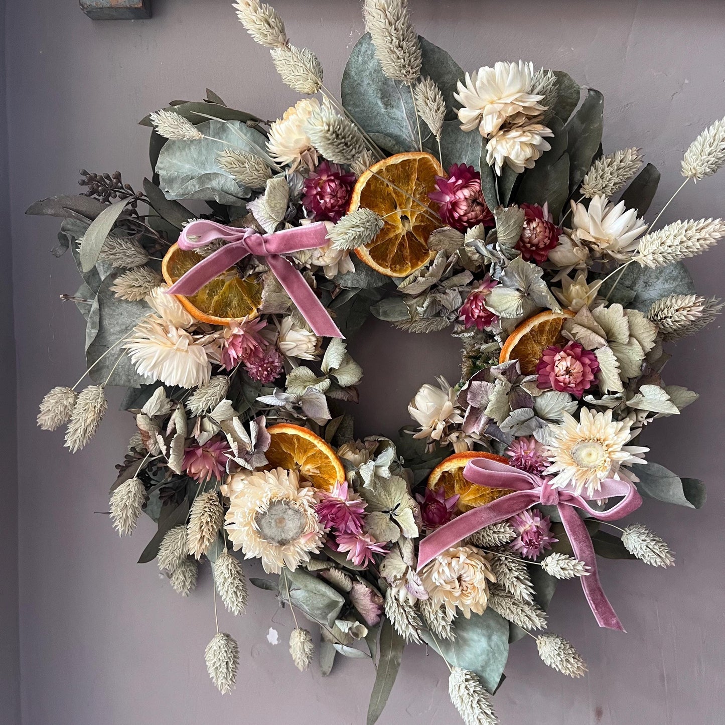 Spring wreath | Spring decorations | Dried flower wreath | Farmhouse spring decor | Small wreath | Wall hangings | 25cm