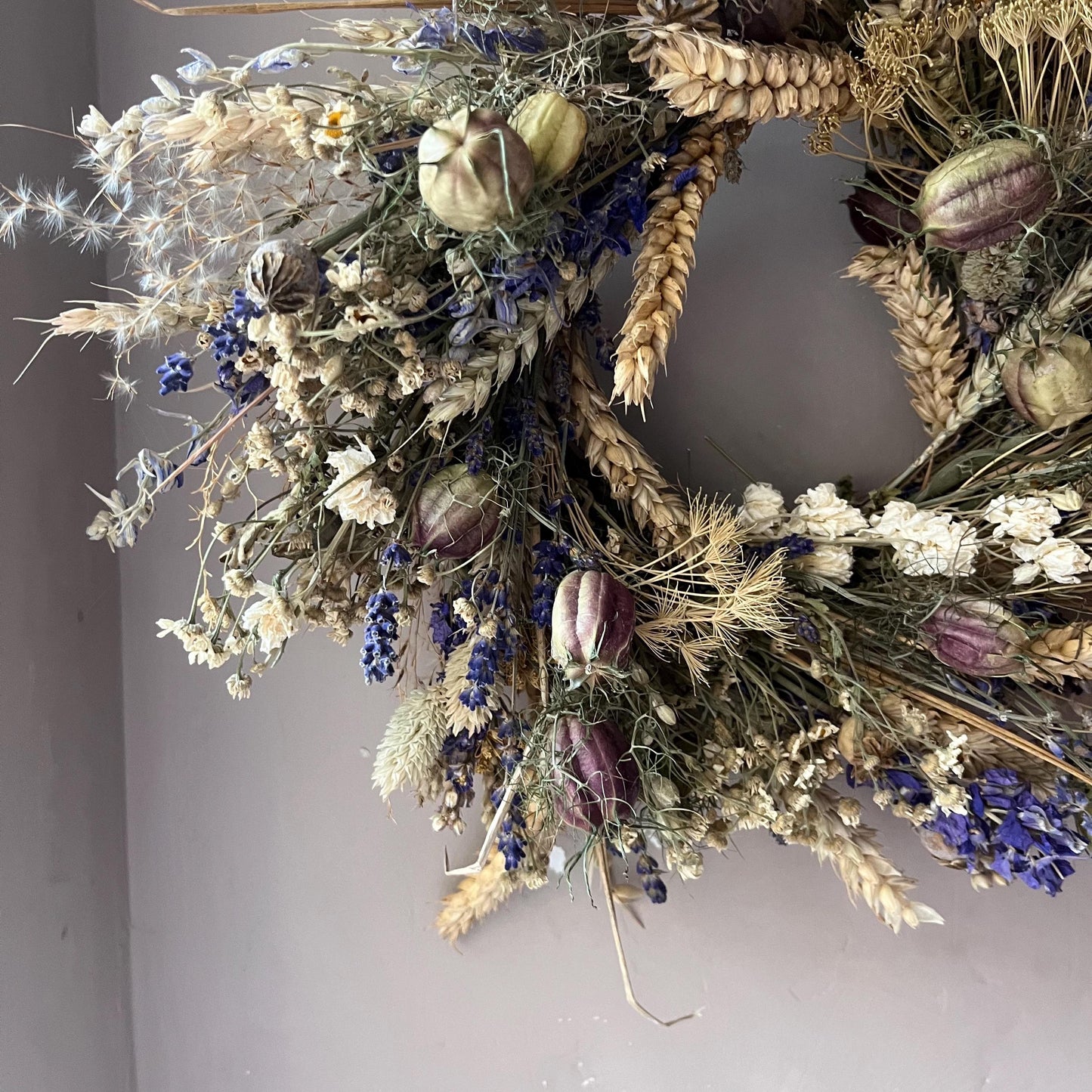 Spring wreath | Spring decorations | Dried flower wreath | Farmhouse spring decor | Small wreath | Wall hangings | 25cm