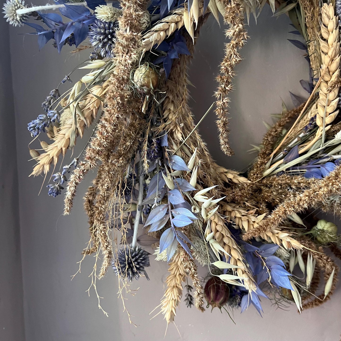 Autumn flower wreath | Dried flowers | Farmhouse home | Country living | Front door decor | Farmhouse wreath | 25cm
