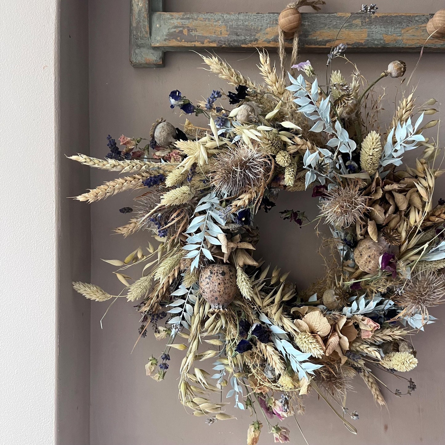 Dried flower wreath | Front door wreath | Summer decor | Summer wreath | Summer floral wreath | Everlasting decor | 24cm