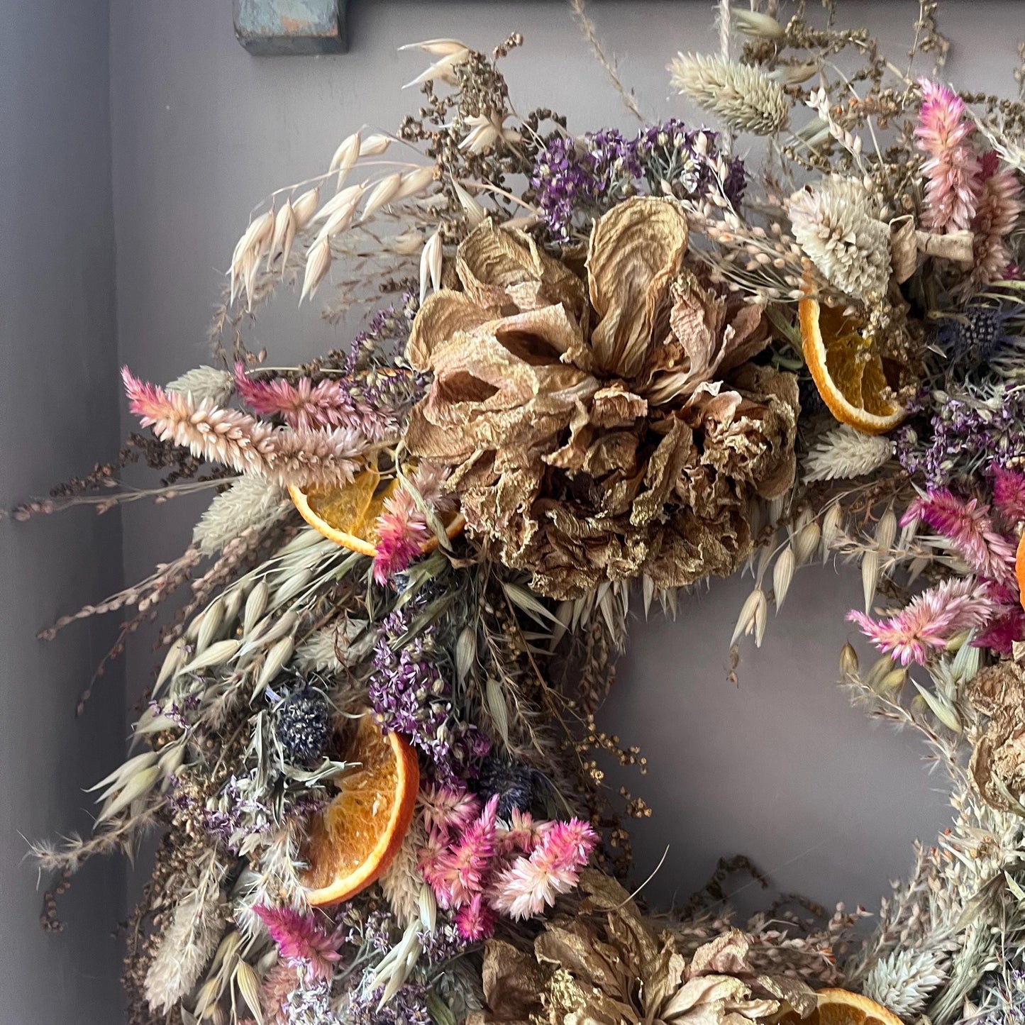Dried flower wreath | Everlasting flower | Farmhouse style | Farmhouse home | Country living | Farmhouse wreath | Flower wreath | 30cm