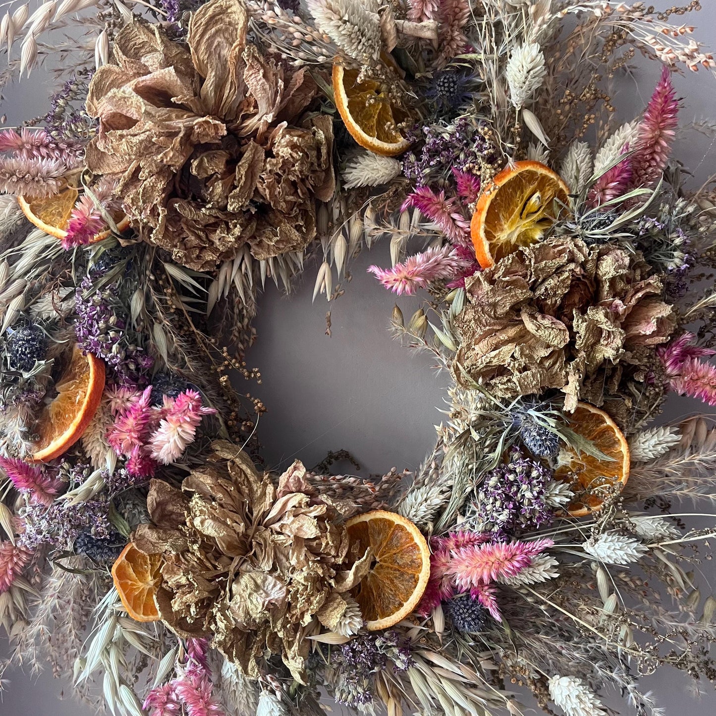 Dried flower wreath | Everlasting flower | Farmhouse style | Farmhouse home | Country living | Farmhouse wreath | Flower wreath | 30cm
